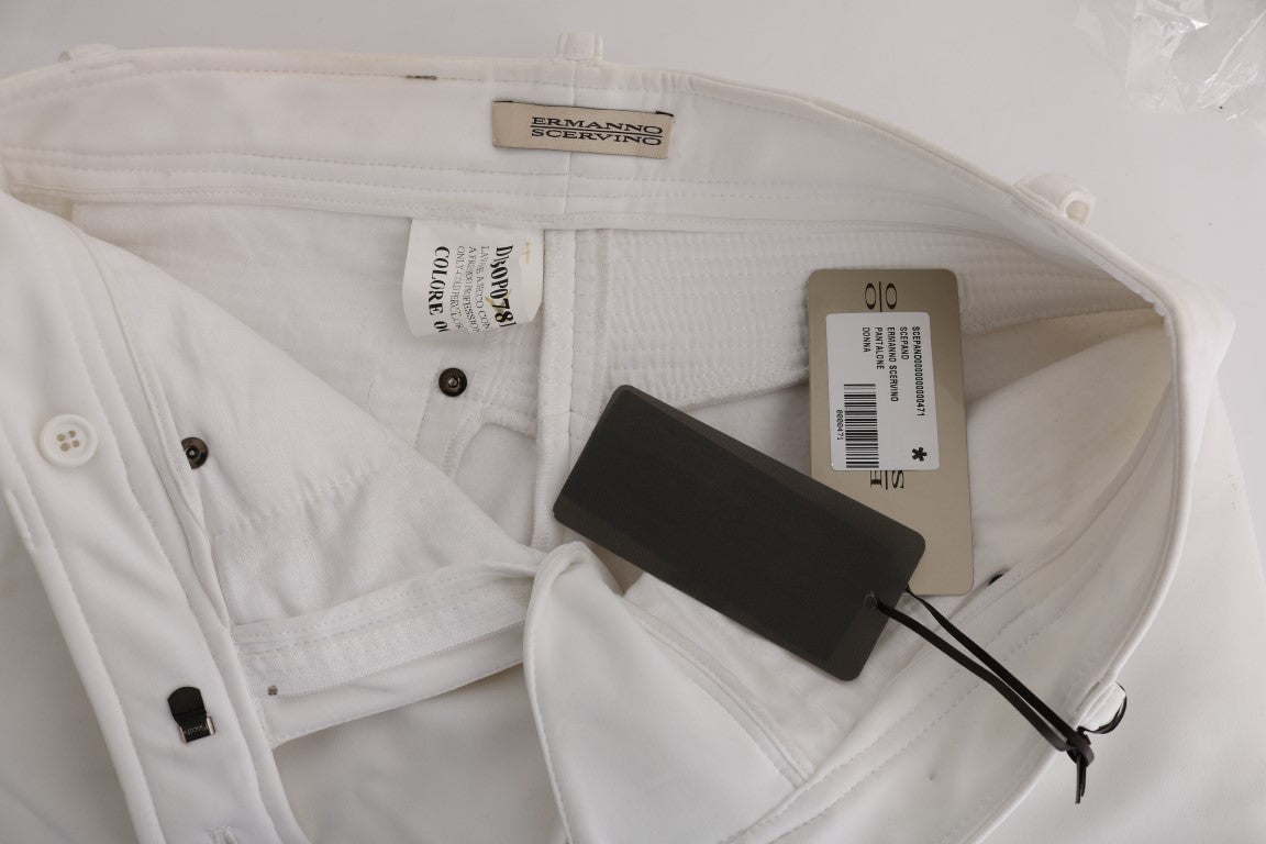 Ermanno Scervino Schicke weiße Slim-Fit-Baumwollhose