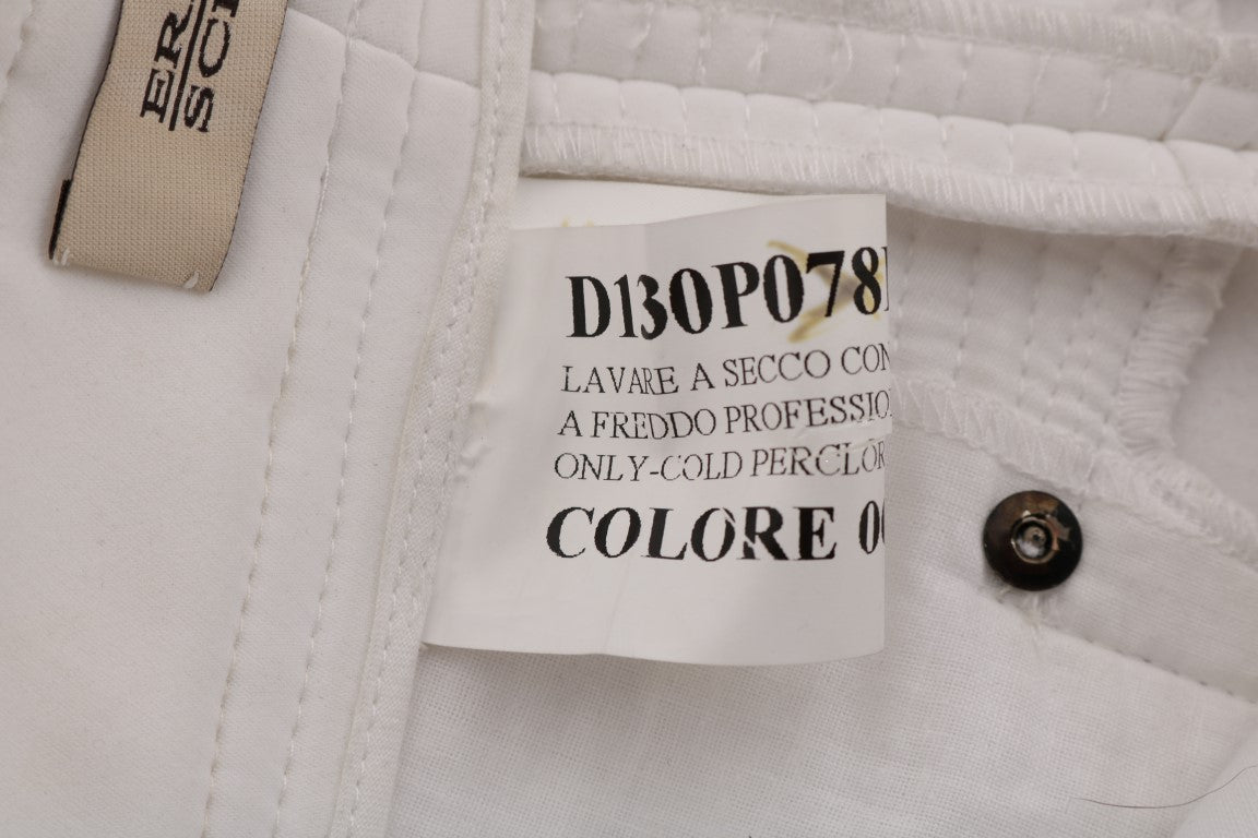 Ermanno Scervino Schicke weiße Slim-Fit-Baumwollhose