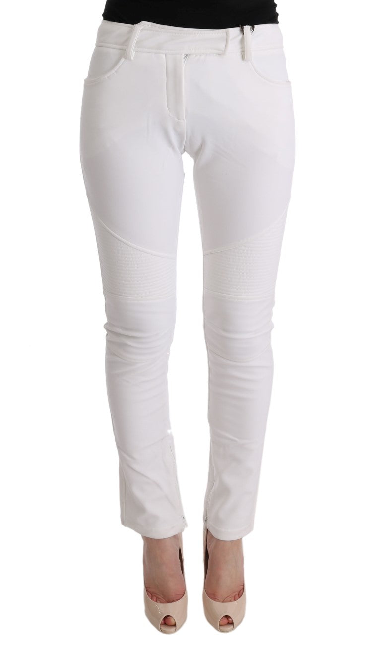Ermanno Scervino Schicke weiße Slim Fit-Baumwollhose