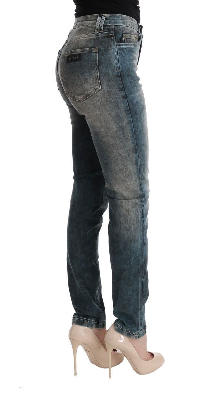 Blugi slim fit Cavalli Chic albaștri