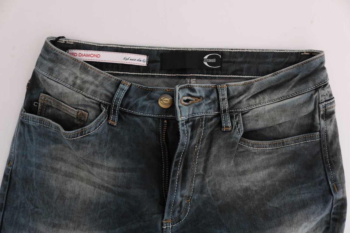 Blugi slim fit Cavalli Chic albaștri