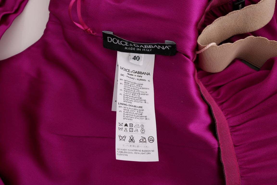Dolce &amp; Gabbana Elegantes rosa Seidenkleid