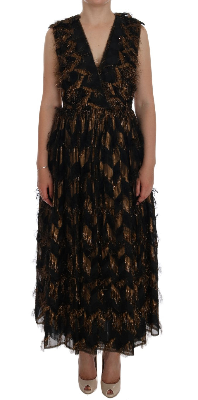 Dolce &amp; Gabbana Elegantes ärmelloses A-Linien-Kleid in voller Länge