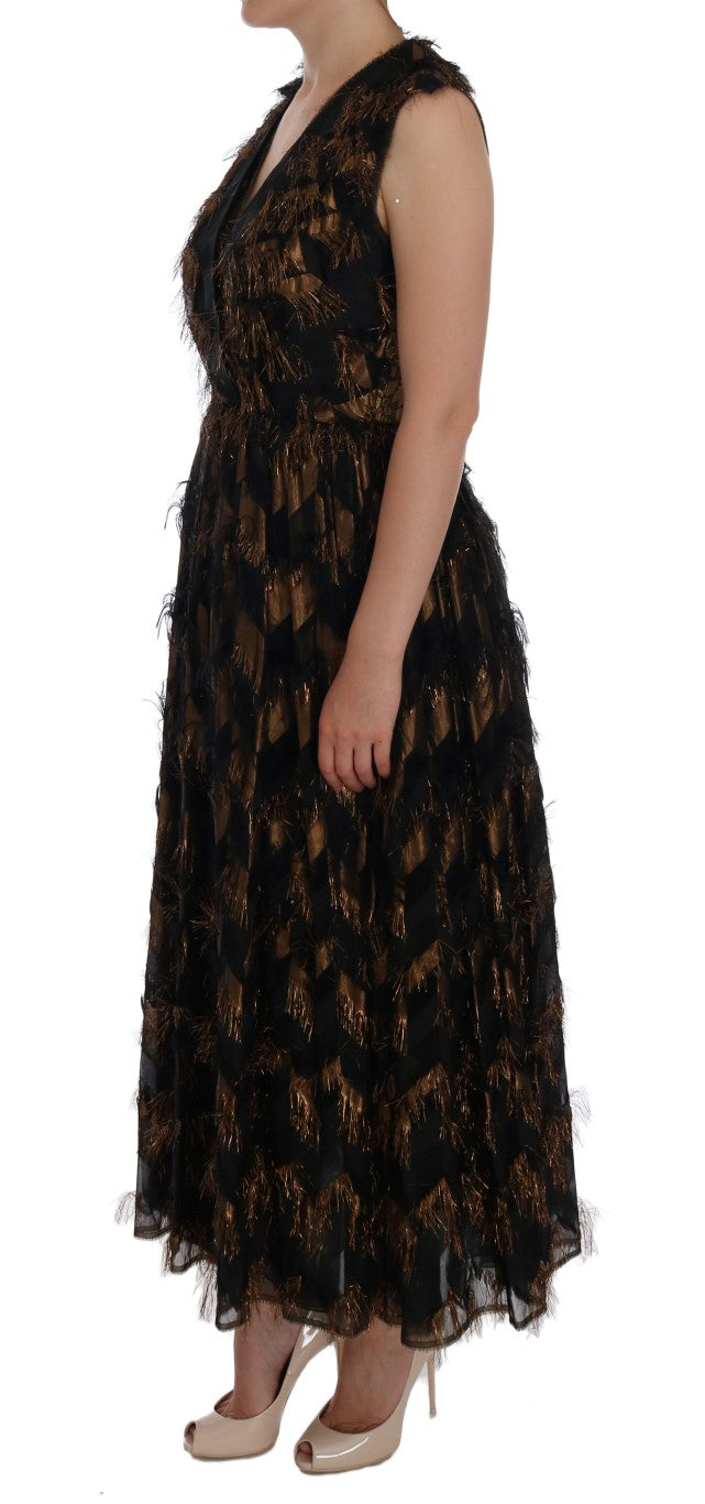 Dolce &amp; Gabbana Elegantes ärmelloses A-Linien-Kleid in voller Länge