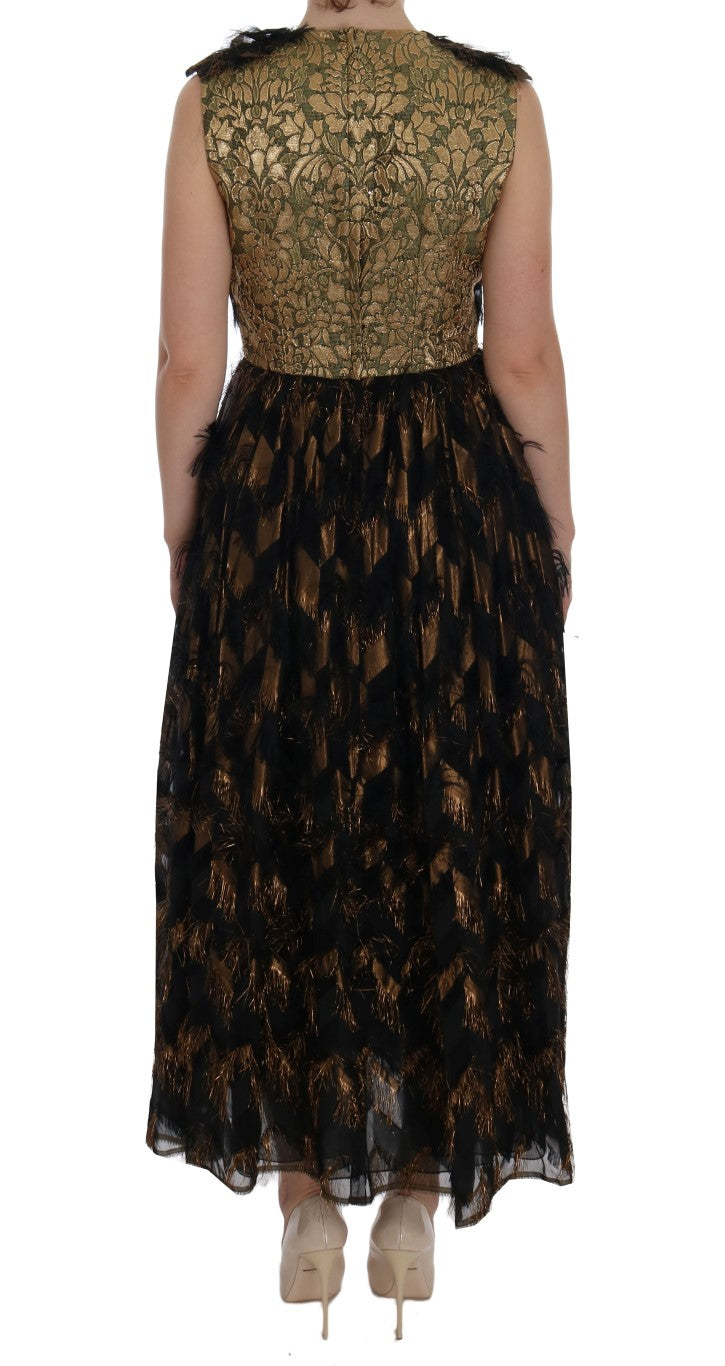 Dolce &amp; Gabbana Elegantes ärmelloses A-Linien-Kleid in voller Länge