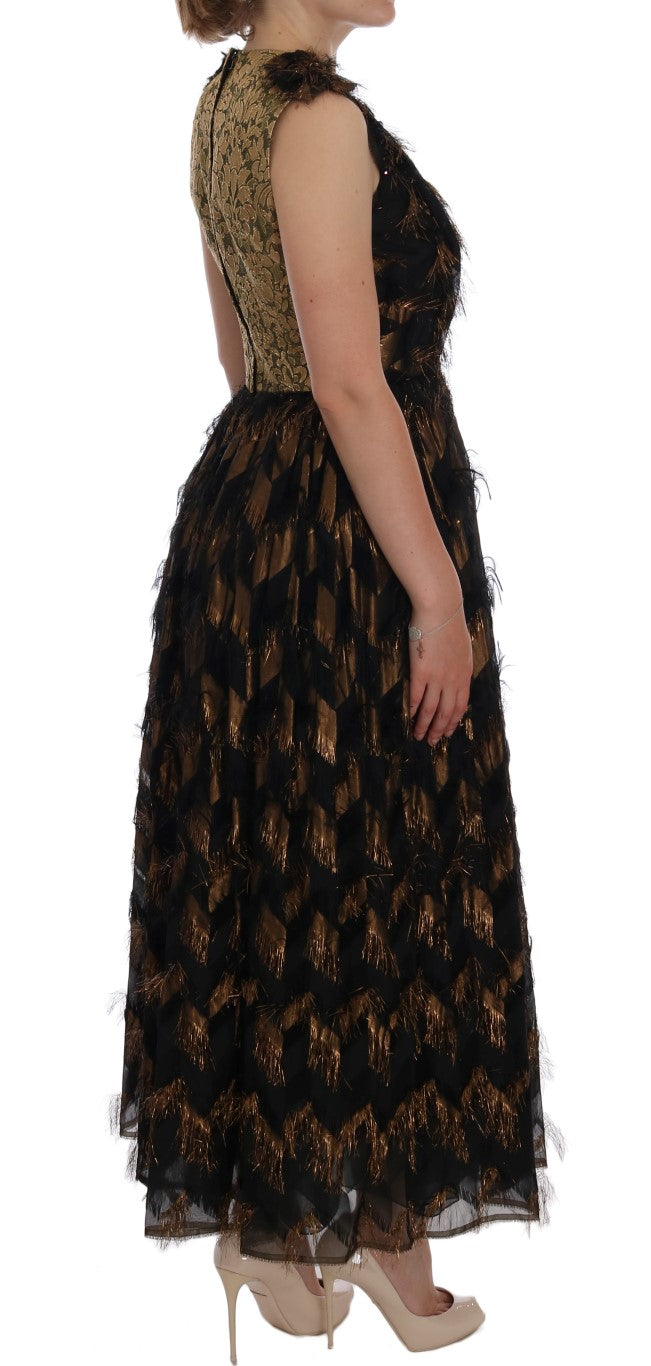 Dolce &amp; Gabbana Elegantes ärmelloses A-Linien-Kleid in voller Länge