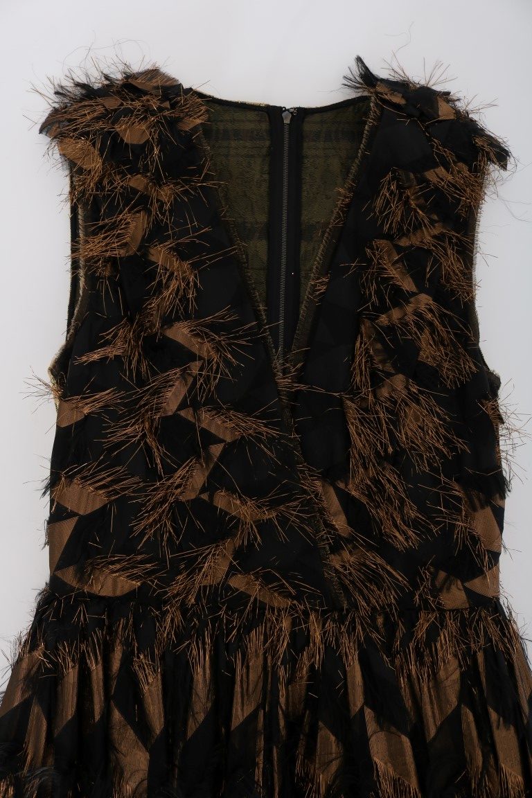 Dolce &amp; Gabbana Elegantes ärmelloses A-Linien-Kleid in voller Länge
