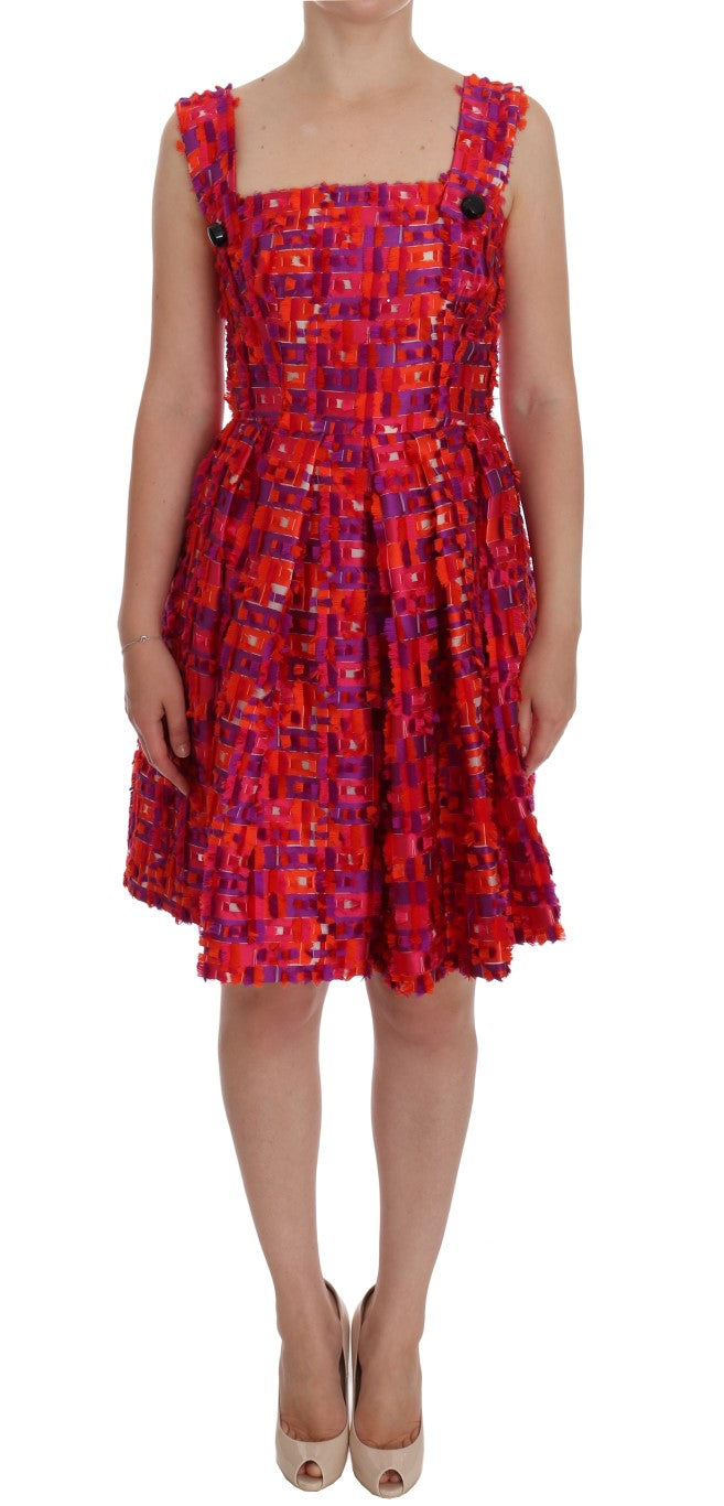 Dolce &amp; Gabbana Elegantes rosa ärmelloses A-Linien-Kleid