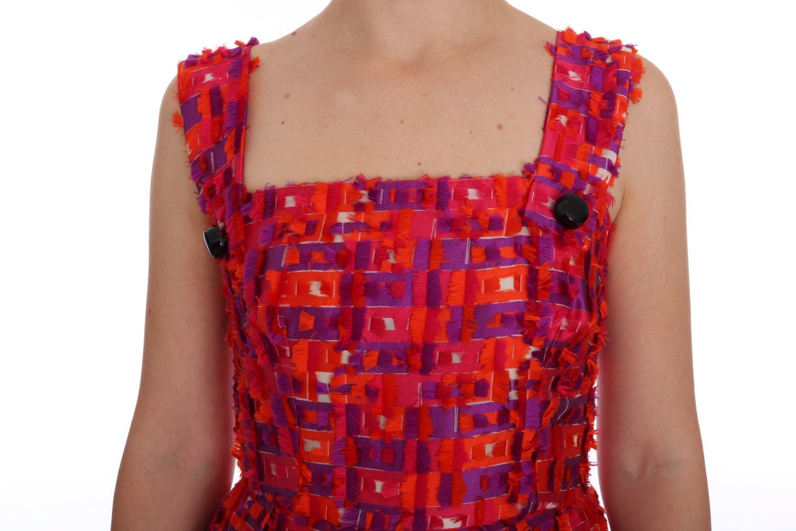 Rochie elegantă roz, fără mâneci, cu model A, Dolce &amp; Gabbana