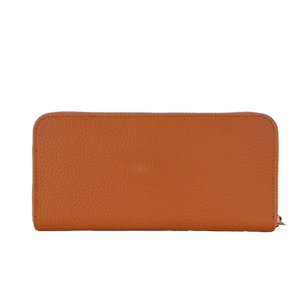 Portofel elegant din piele portocalie Baldinini Trend cu fermoar
