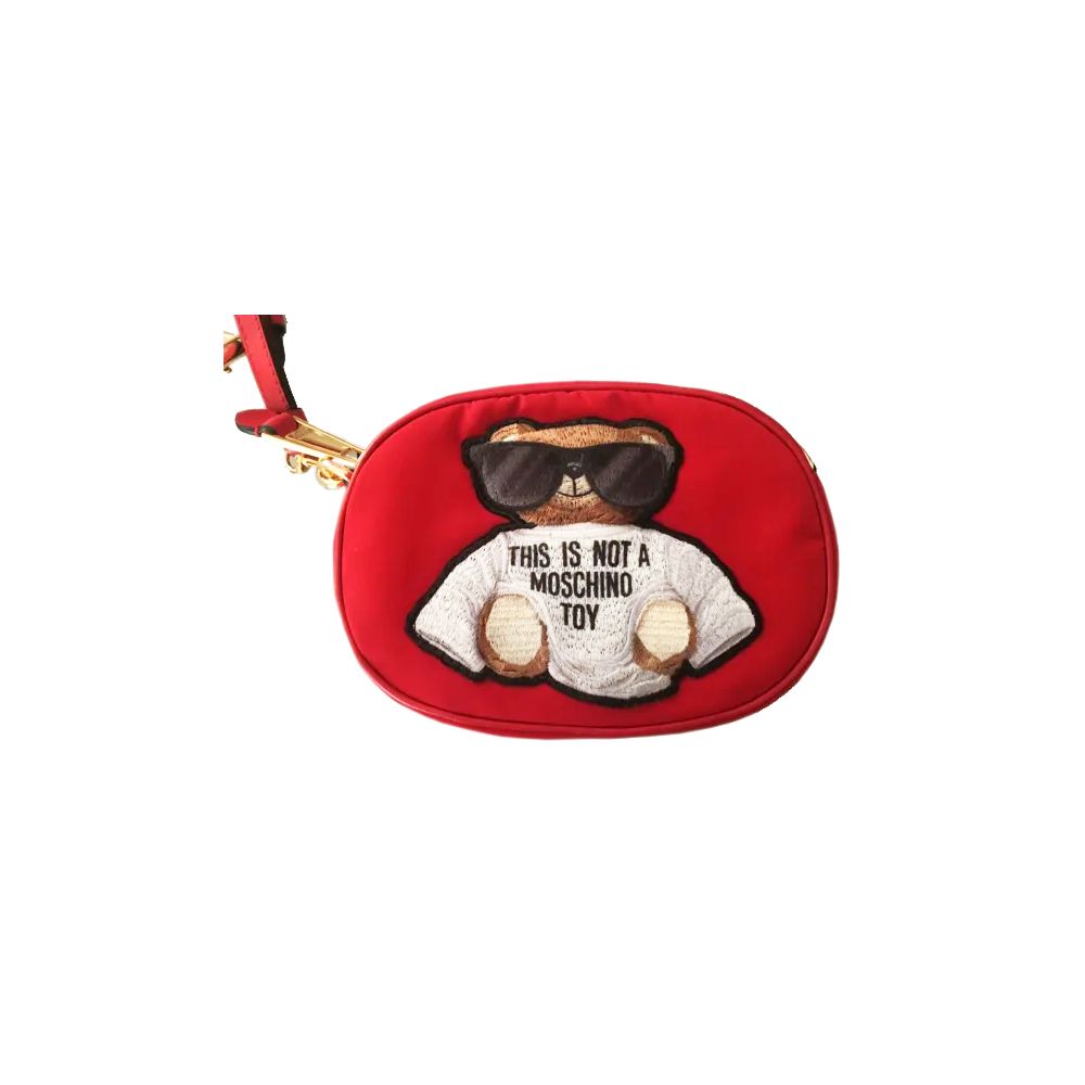 Moschino Couture – Schicke, bestickte Nylon-Gürteltasche in Pink