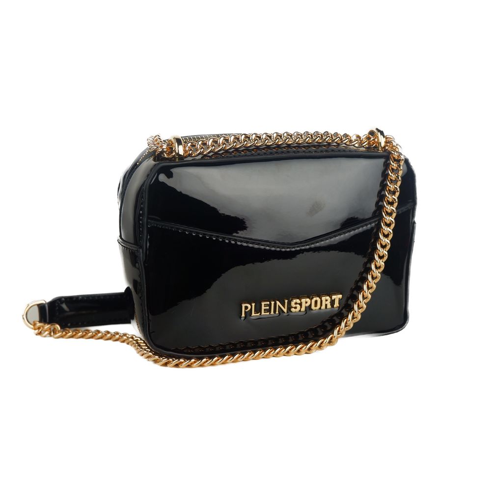 Plein Sport Elegante schwarze Umhängetasche mit Kettenriemen