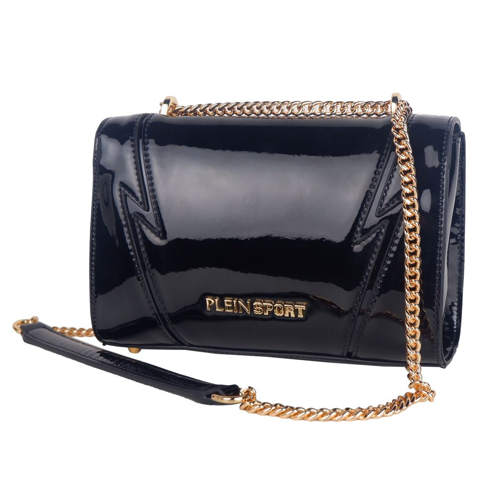 Plein Sport Chic Schultertasche mit Ketten-Effekt in Lackoptik