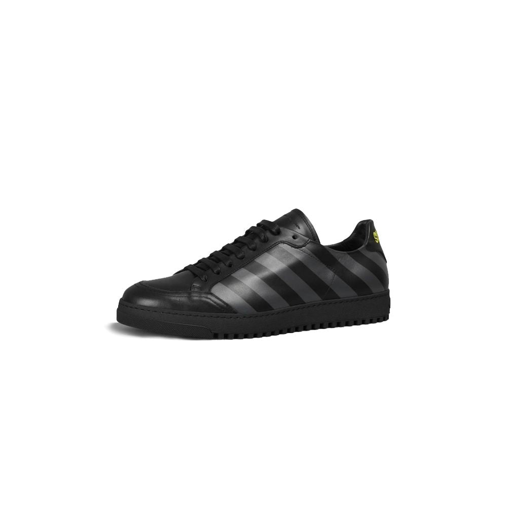 Tenișor Off-White negru din piele de vițel pentru femei