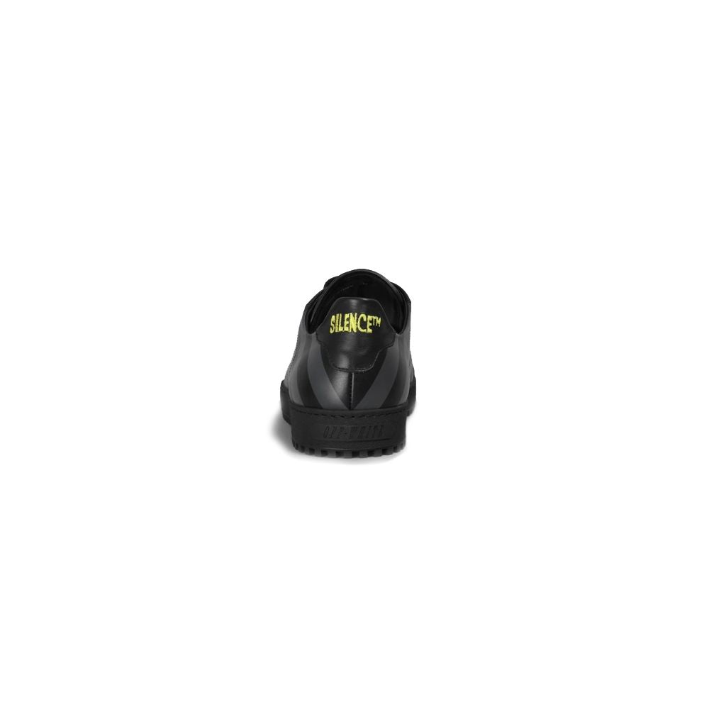 Tenișor Off-White negru din piele de vițel pentru femei