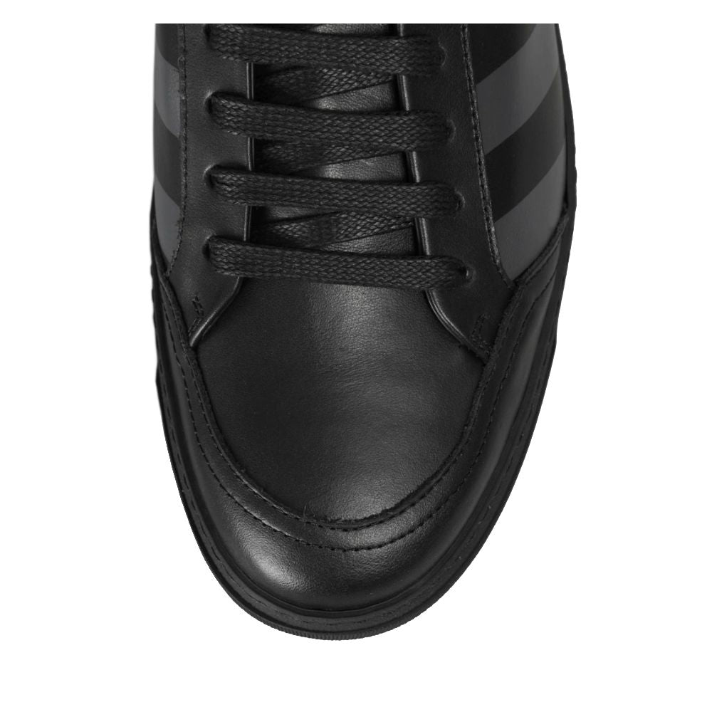 Tenișor Off-White negru din piele de vițel pentru femei