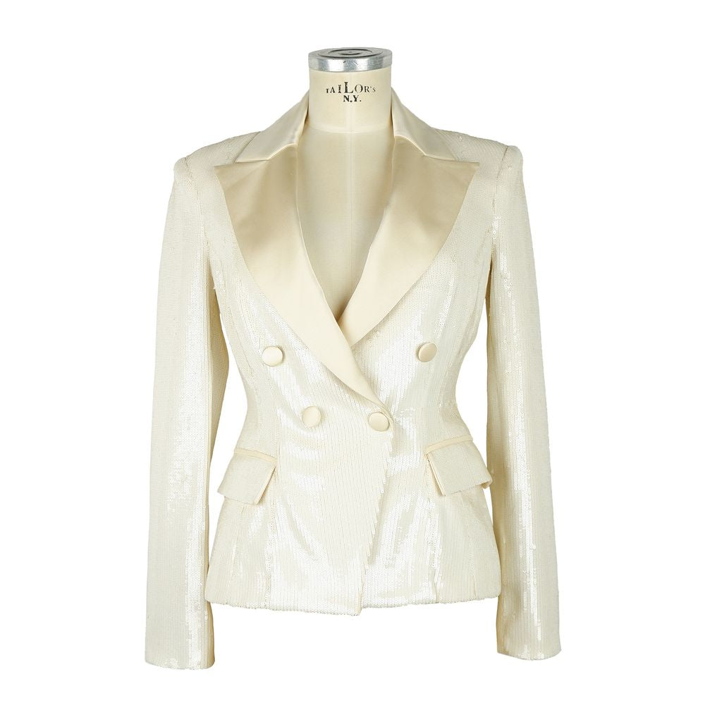 Elisabetta Franchi Weißer Polyester-Damenblazer