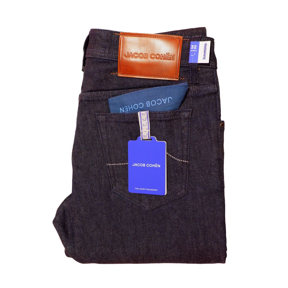 Jacob Cohen Elegante Slim Fit Designer-Jeans mit Lederdetail