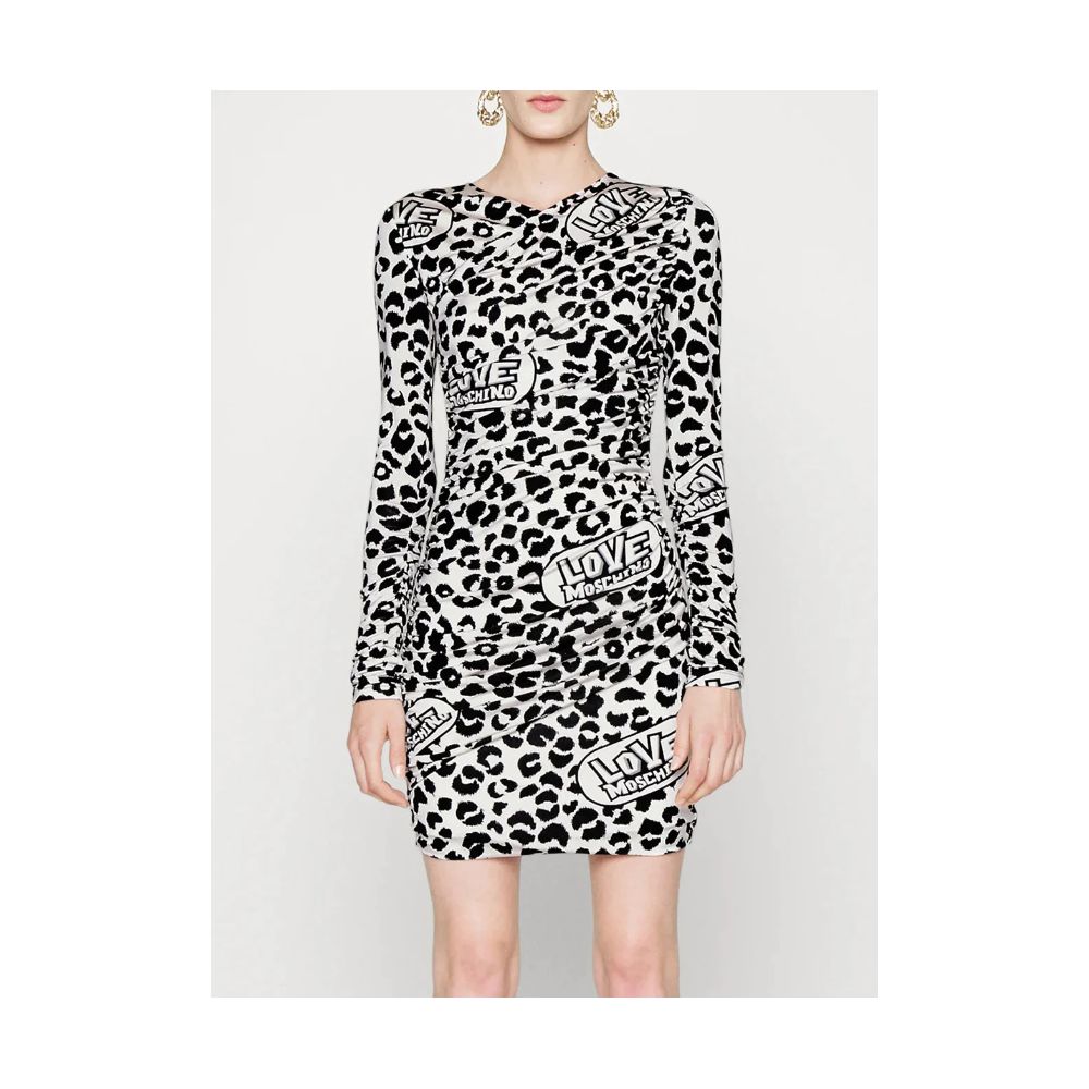 Love Moschino Weißes Viskose-Kleid für Damen
