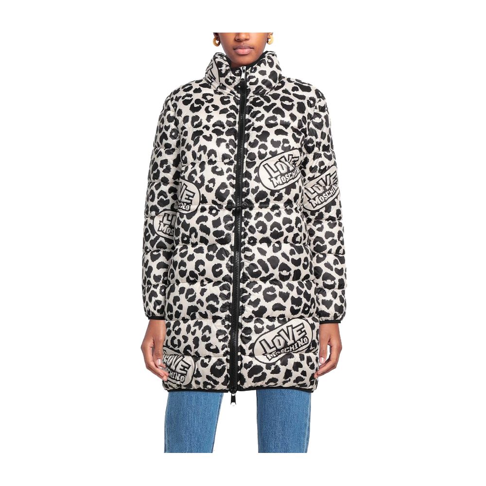 Love Moschino – Schicke Daunenjacke mit Leopardenmuster