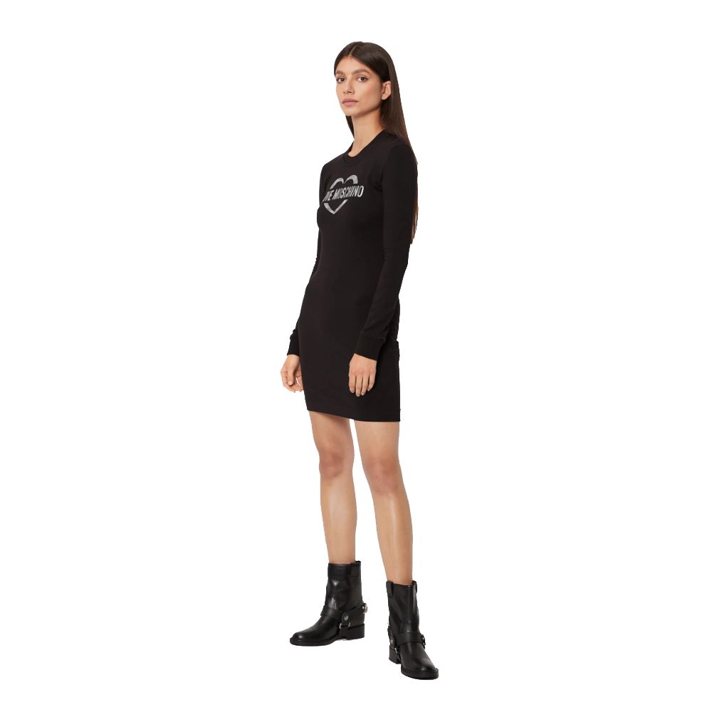 Rochie Love Moschino Chic din amestec de bumbac cu logo