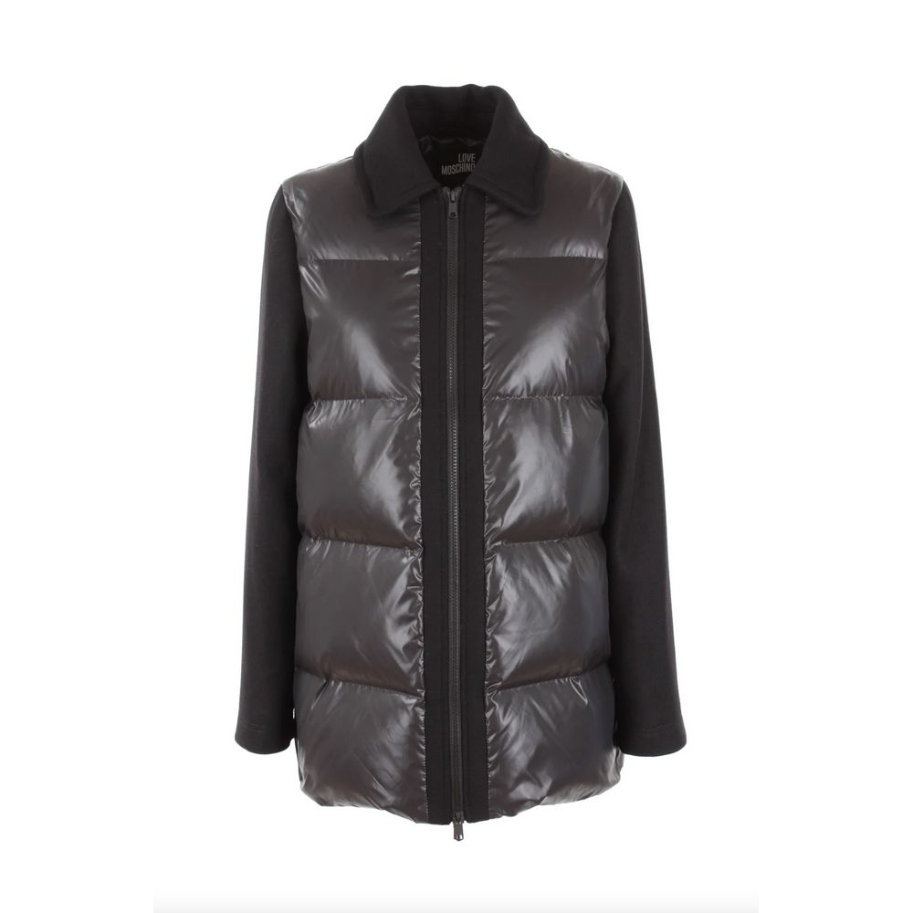 Love Moschino – Schicke graue Jacke mit kontrastierenden Akzenten