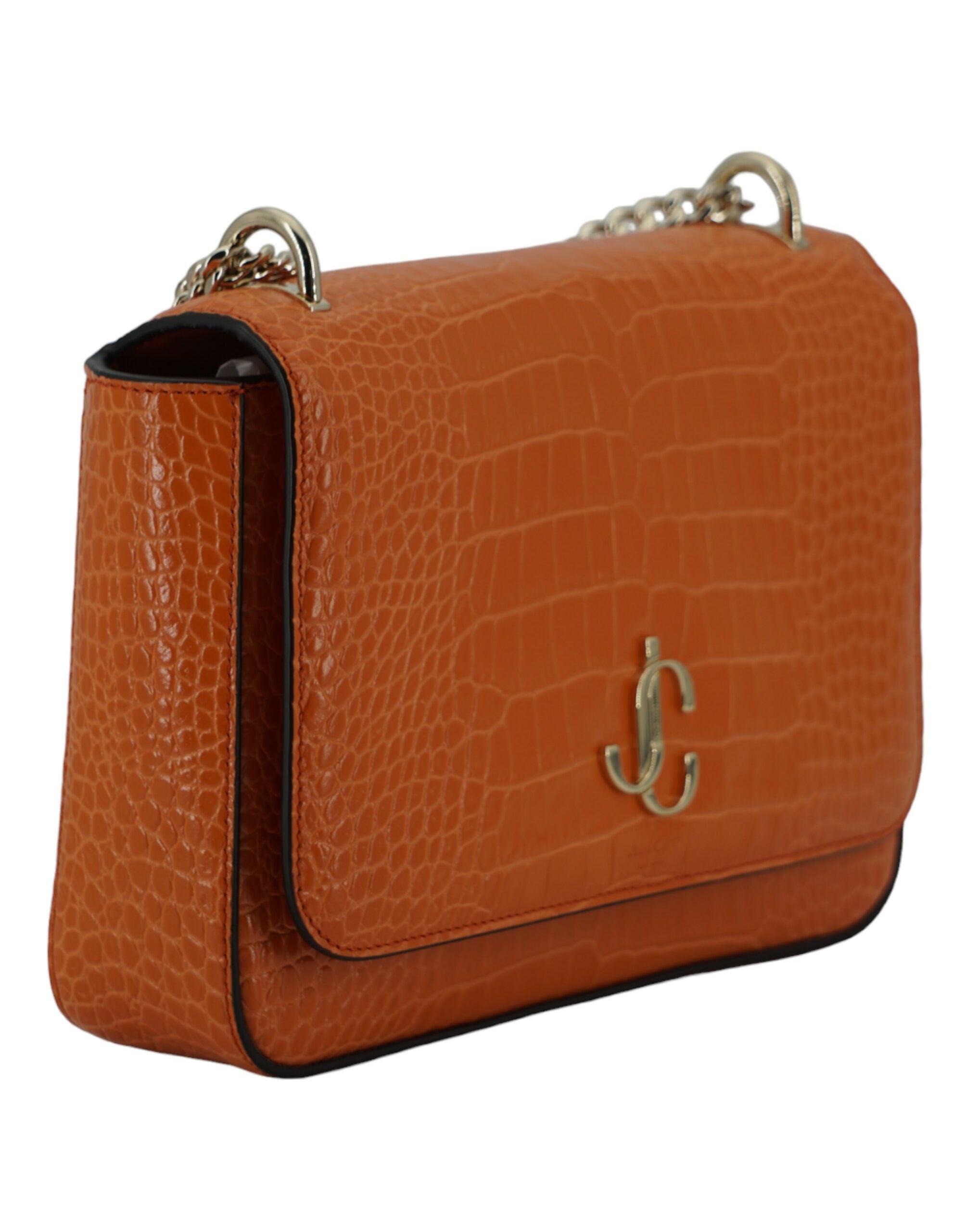 Geantă de umăr Jimmy Choo Amber Orange din piele