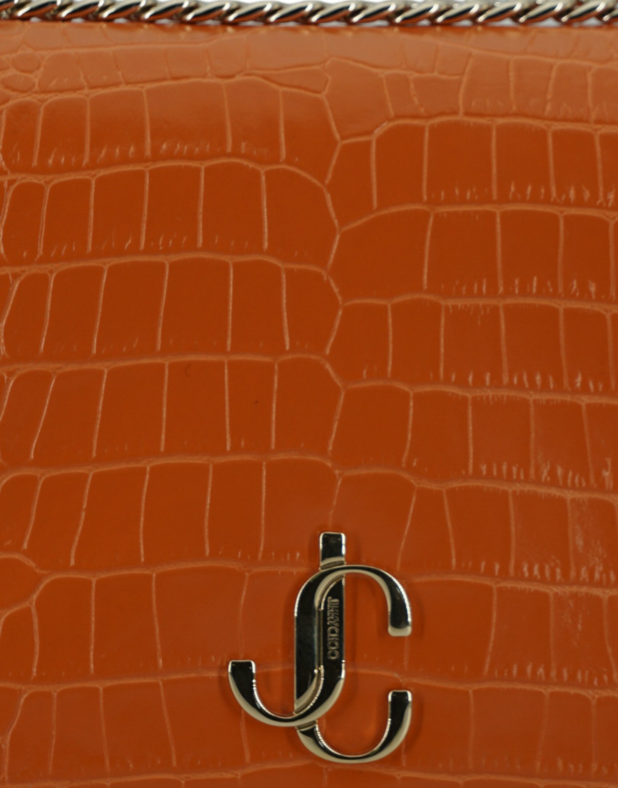 Geantă de umăr Jimmy Choo Amber Orange din piele