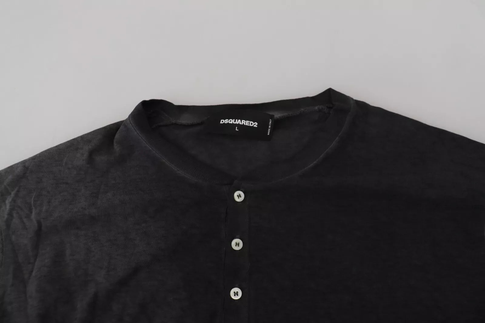 Dsquared² Schwarzer Pullover aus Baumwollleinen mit langen Ärmeln