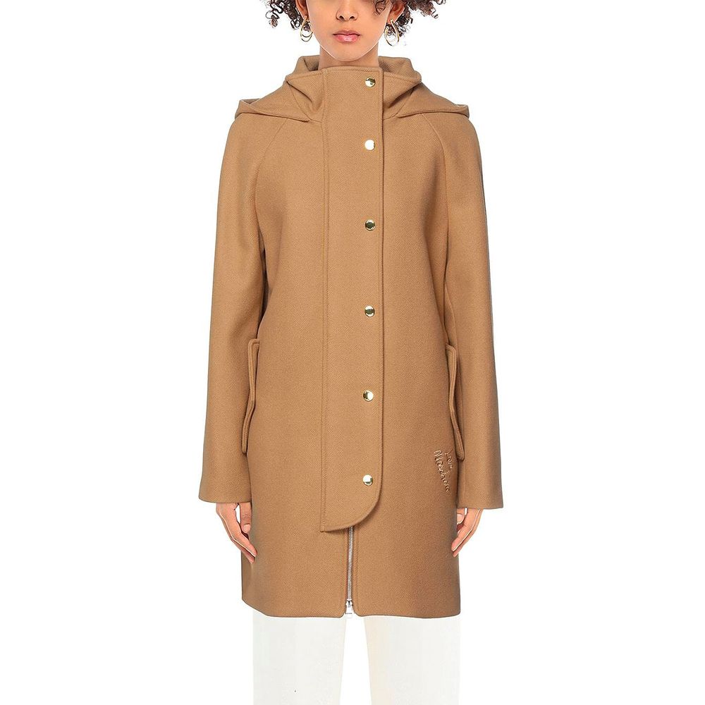 Love Moschino – Brauner Wollmantel für Damen