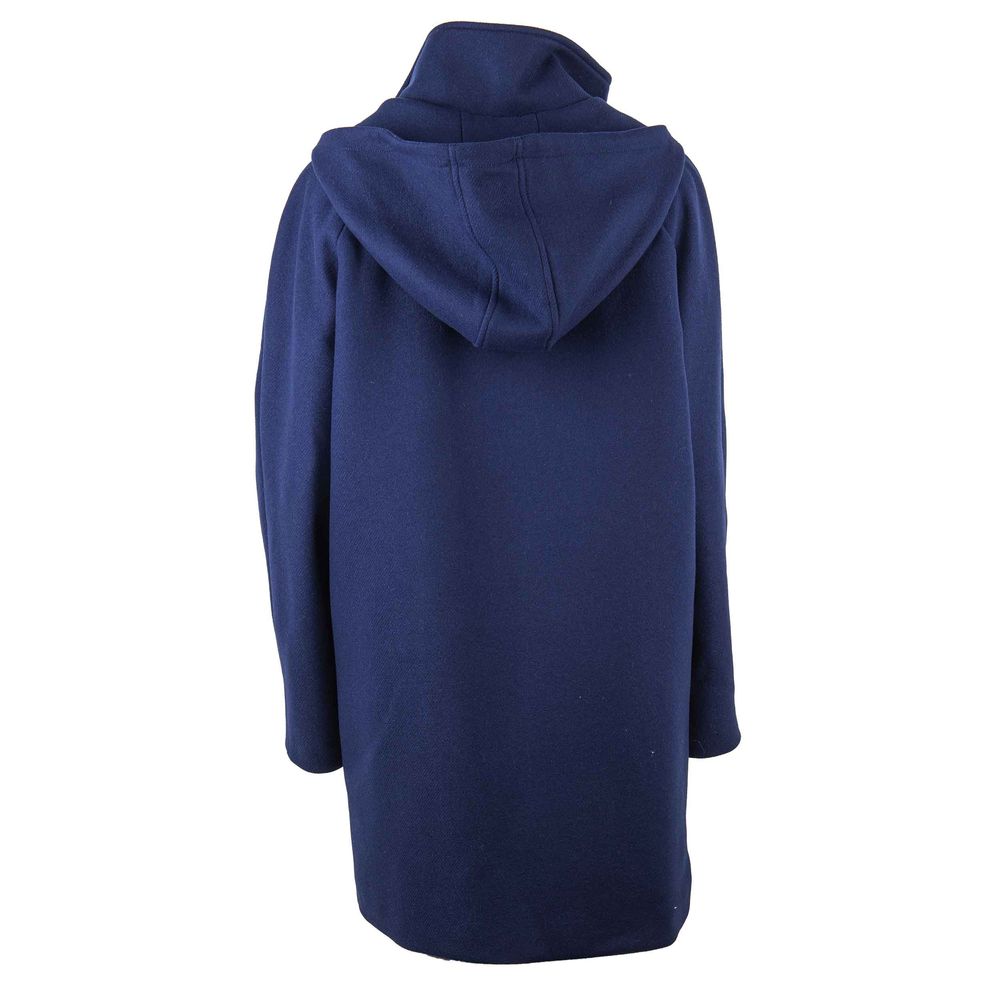 Love Moschino Blauer Wollmantel für Damen
