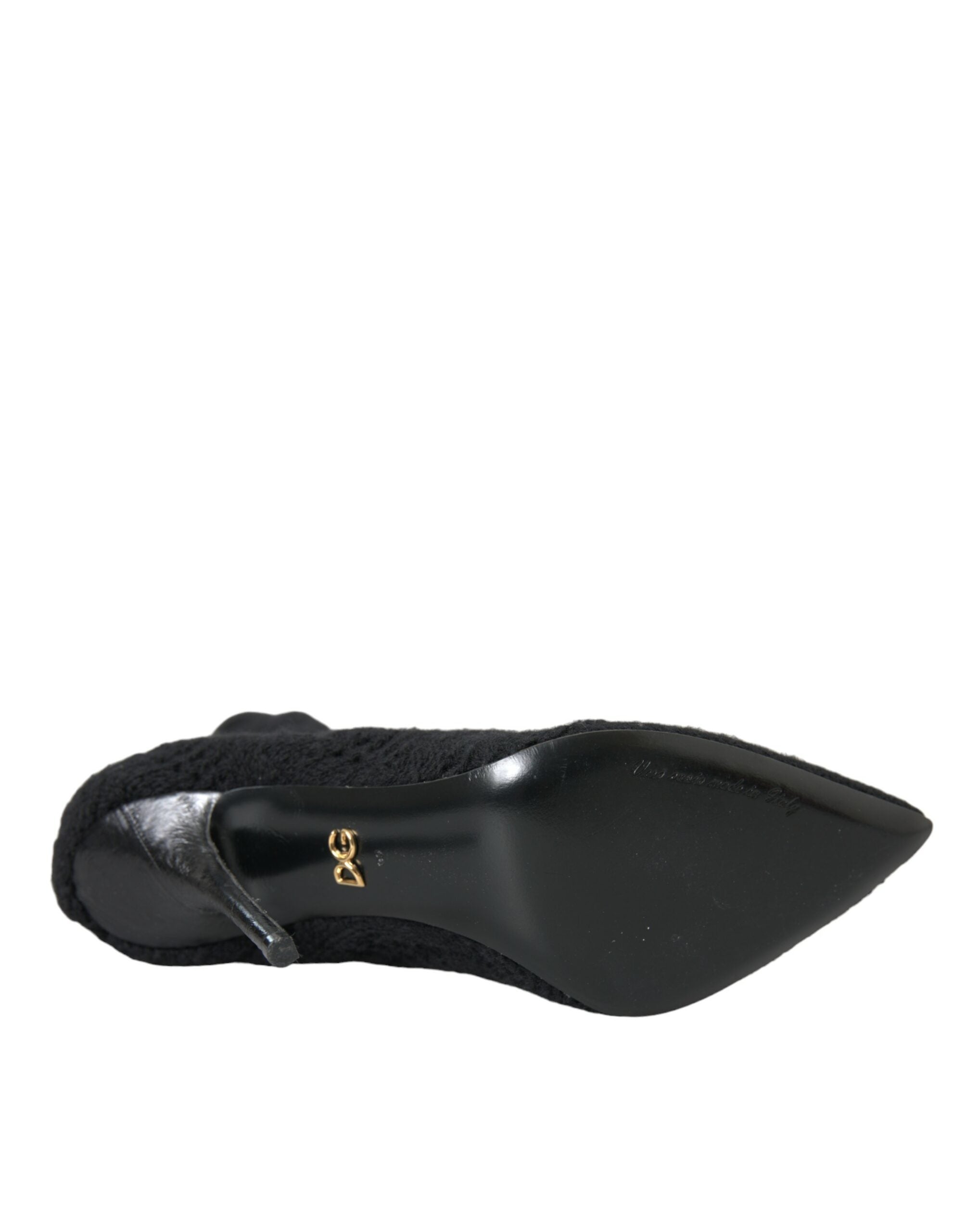 Dolce &amp; Gabbana Schwarze Stiletto-Absätze, wadenlange Stiefel