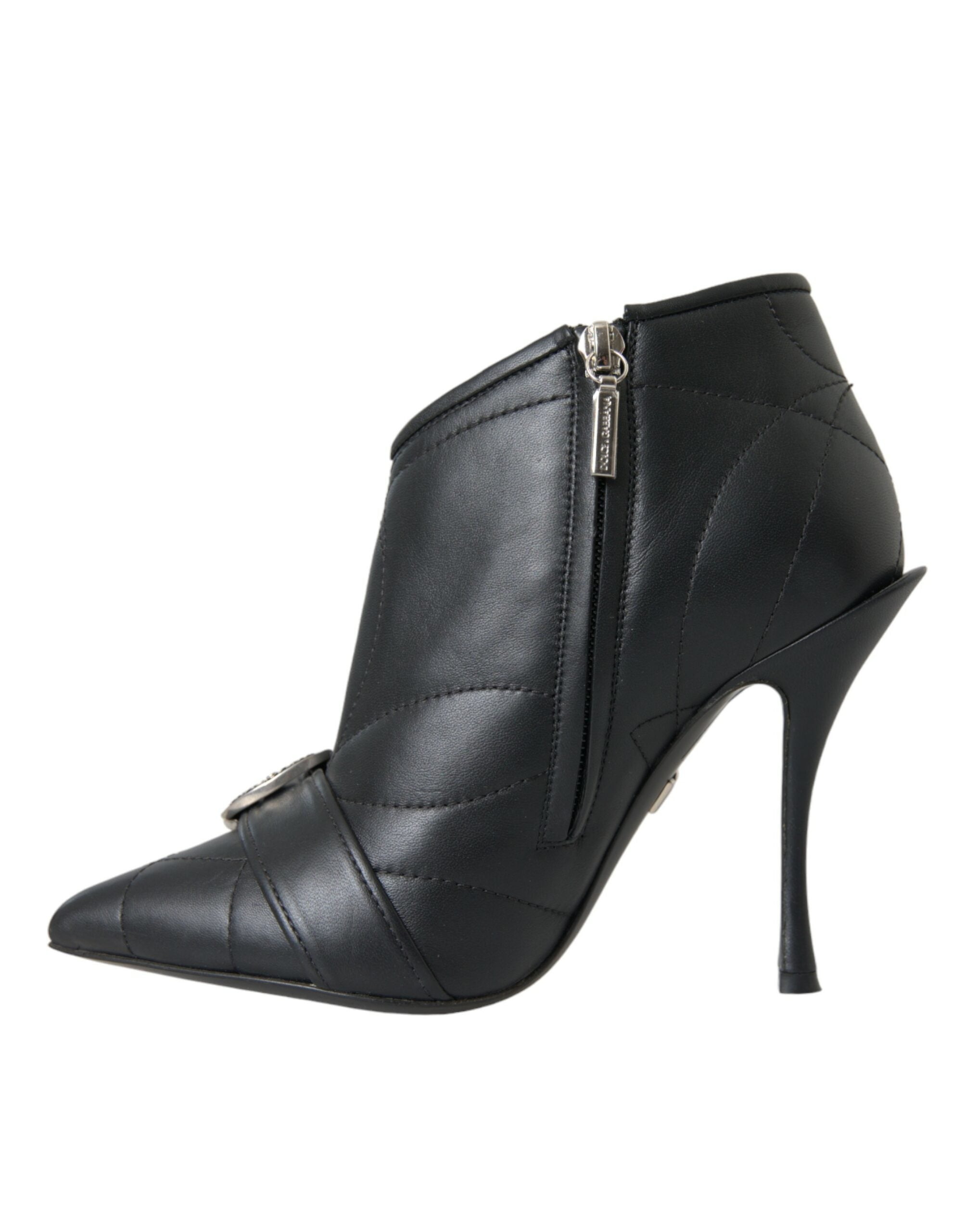 Dolce &amp; Gabbana – Devotion – Gesteppte Stiefel mit Schnalle in Schwarz