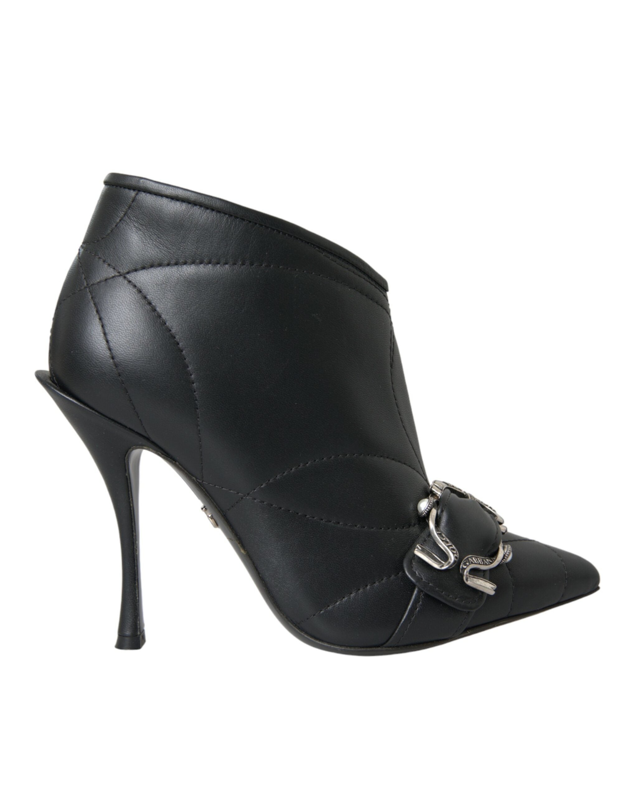 Dolce &amp; Gabbana – Devotion – Gesteppte Stiefel mit Schnalle in Schwarz