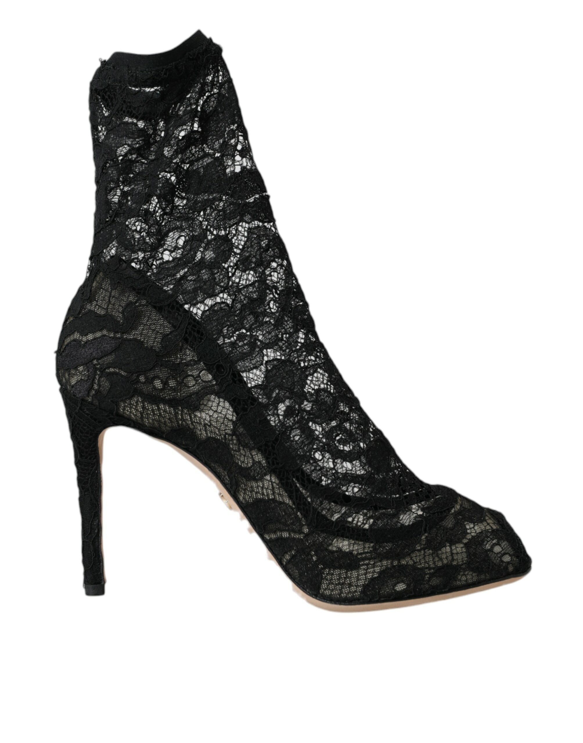 Dolce &amp; Gabbana – Schwarze Taormina-Stiefel mit Stretch-Spitze