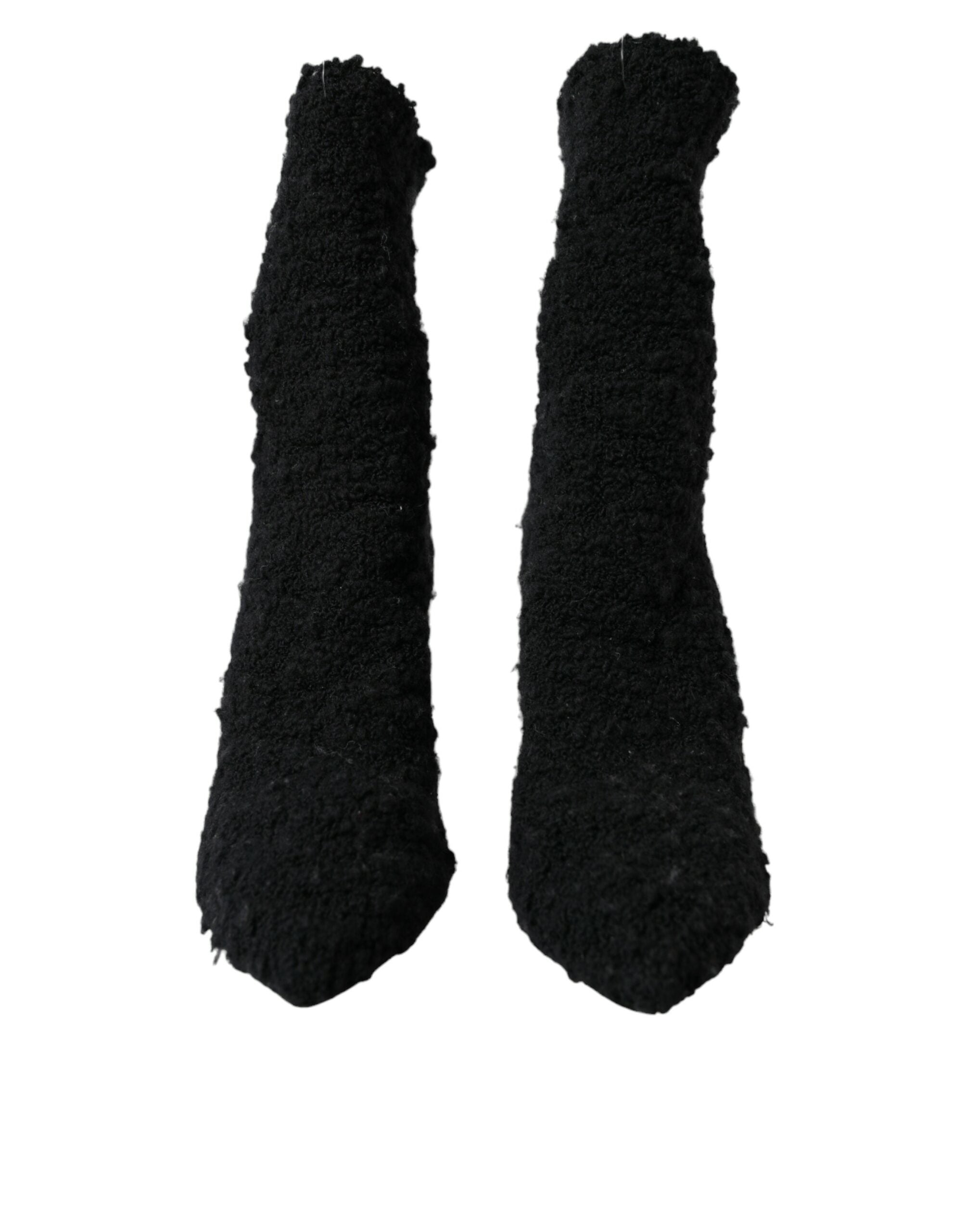 Dolce &amp; Gabbana Schwarze Stiletto-Absätze, wadenlange Stiefel