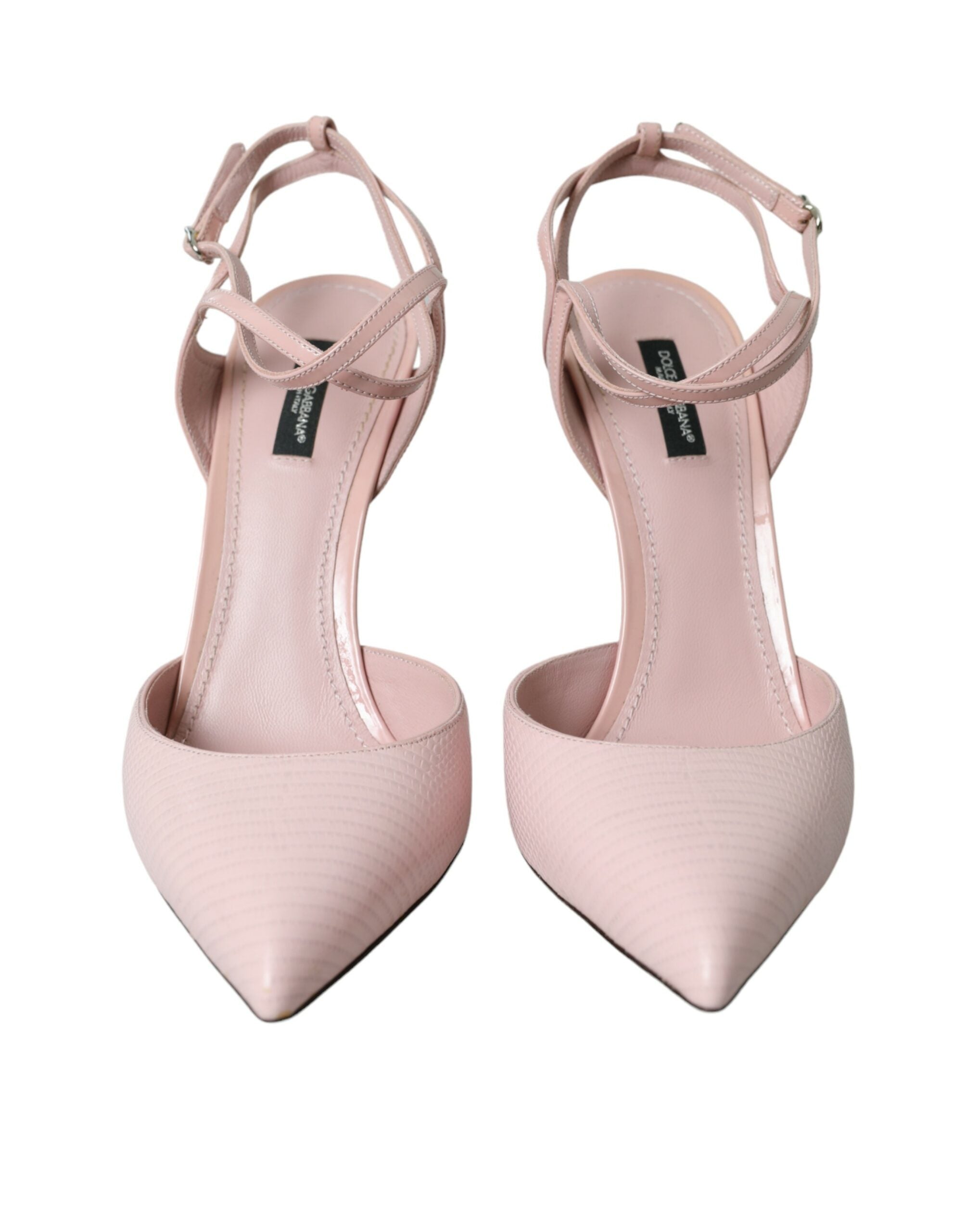 Dolce &amp; Gabbana – Pumps aus rosa Leder mit Knöchelriemen