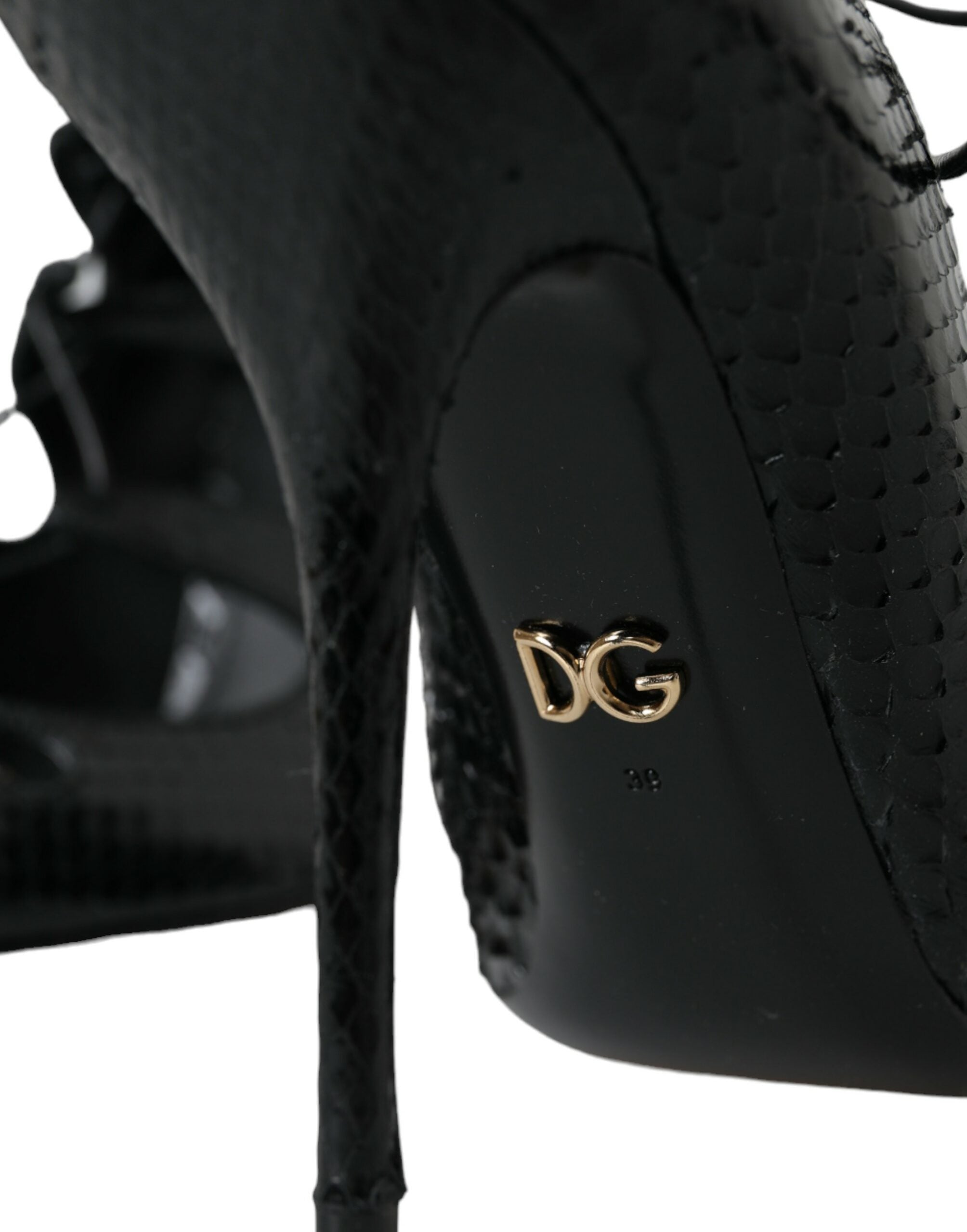 Dolce &amp; Gabbana – Mary-Jane-Pumps aus schwarzem Pythonleder