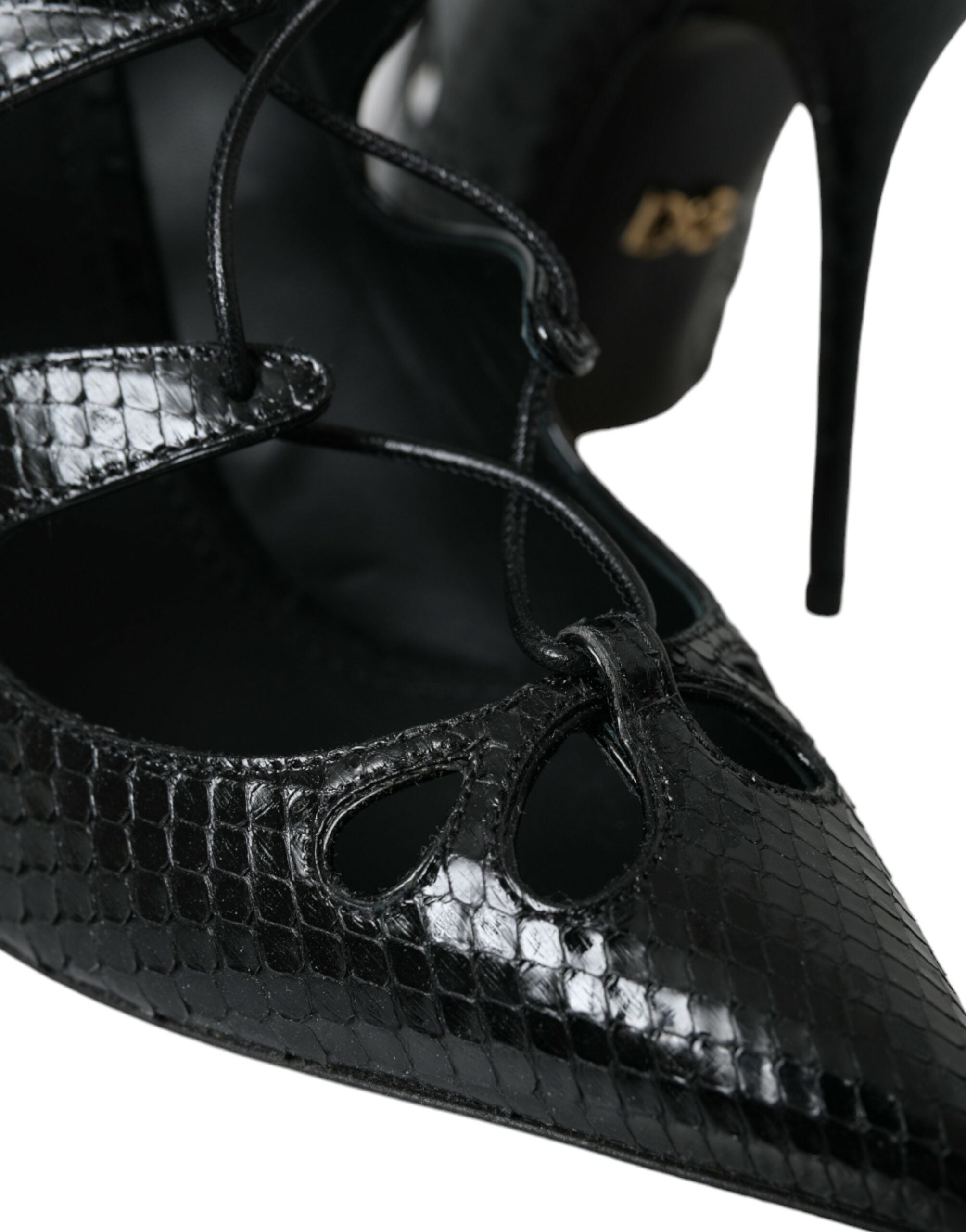 Dolce &amp; Gabbana – Mary-Jane-Pumps aus schwarzem Pythonleder