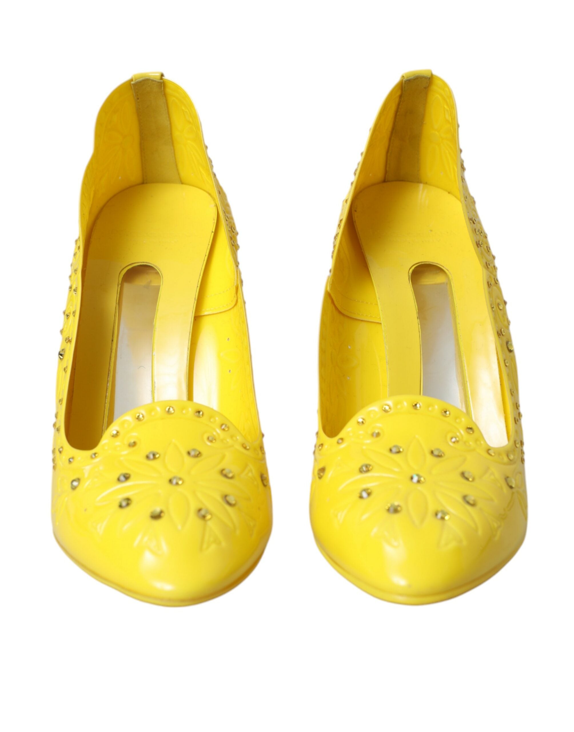 Dolce &amp; Gabbana Gelbe Kristall CINDERELLA Heels Pumps Schuhe