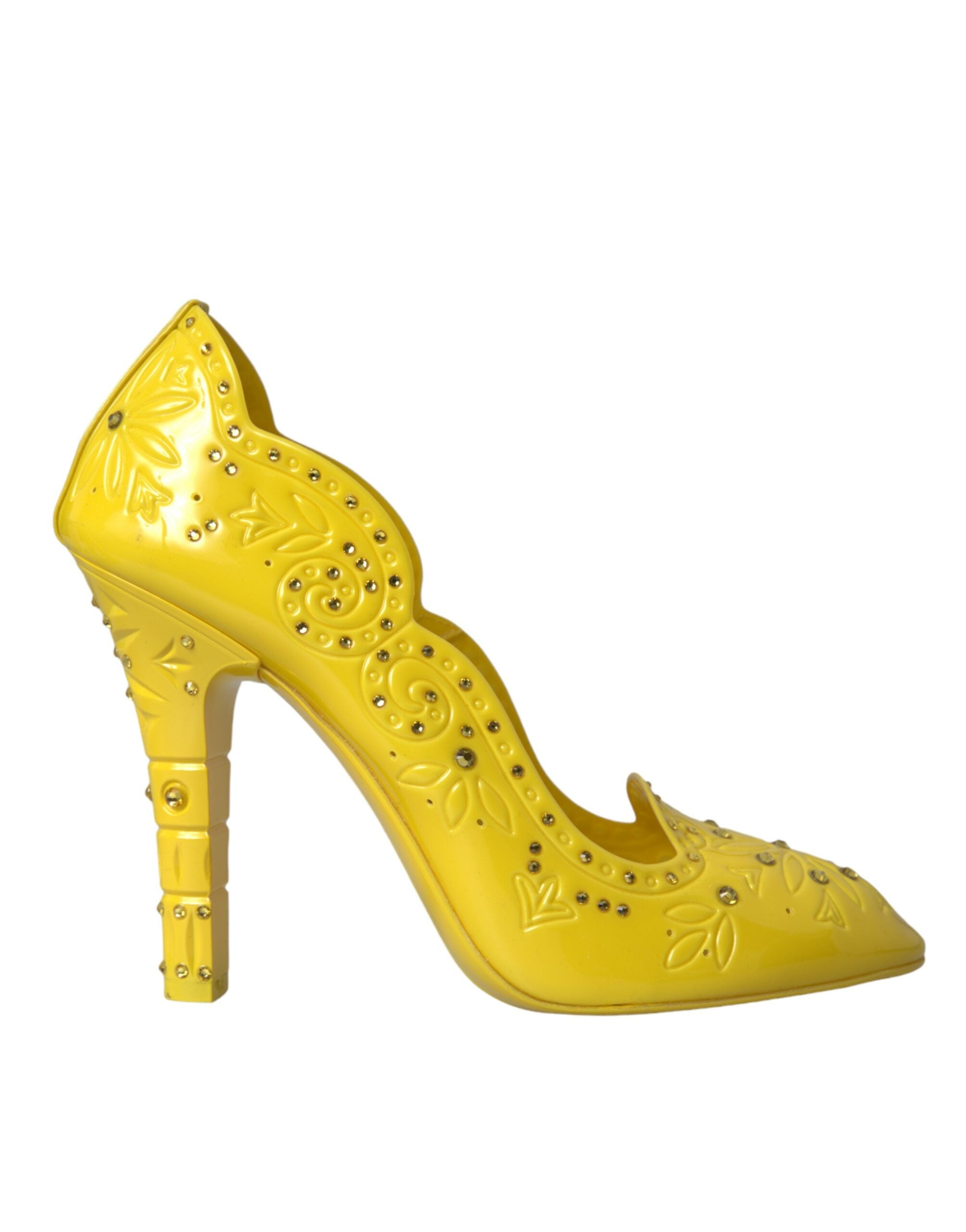 Dolce &amp; Gabbana Gelbe Kristall CINDERELLA Heels Pumps Schuhe