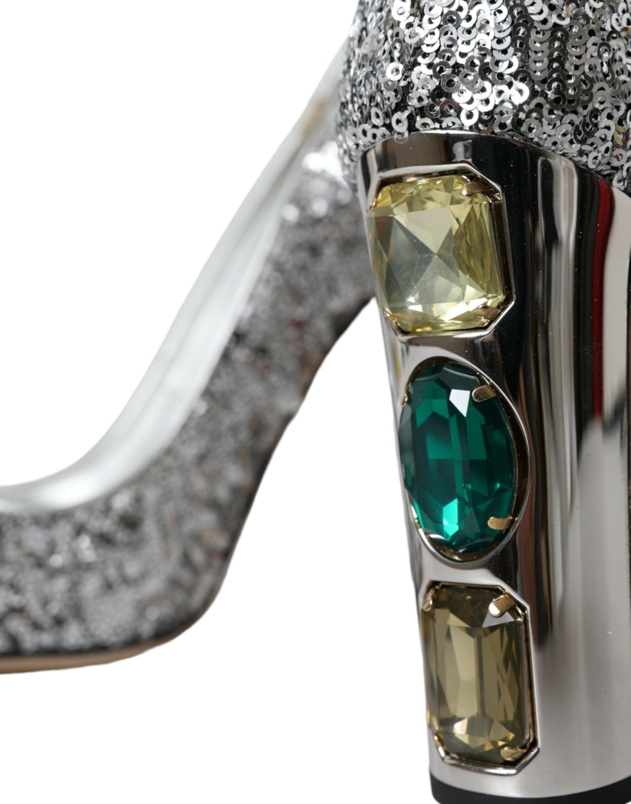 Dolce &amp; Gabbana Silberne Pumps mit Paillettenverzierung