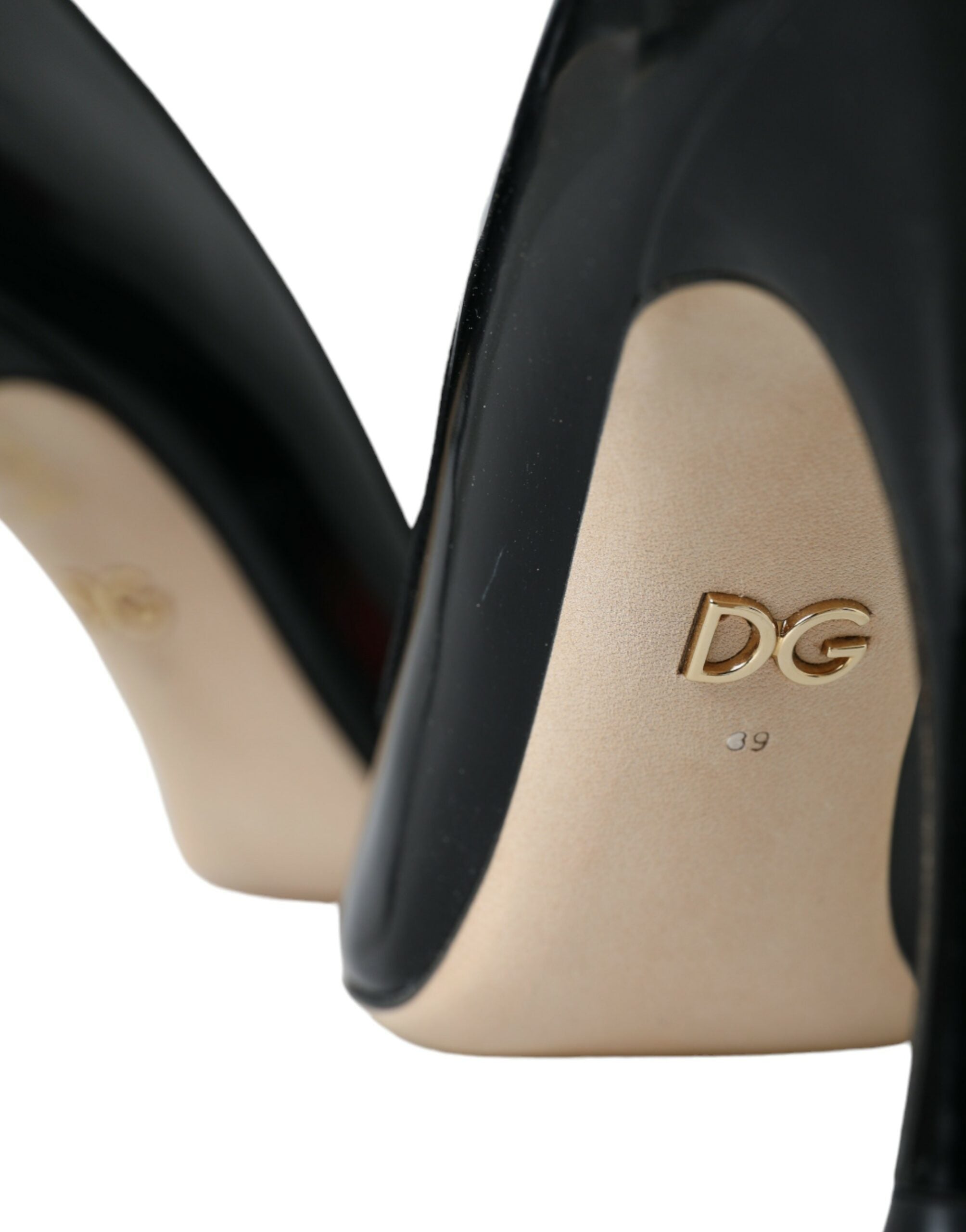 Pantofi cu toc Dolce &amp; Gabbana din piele neagră WOW cu petice