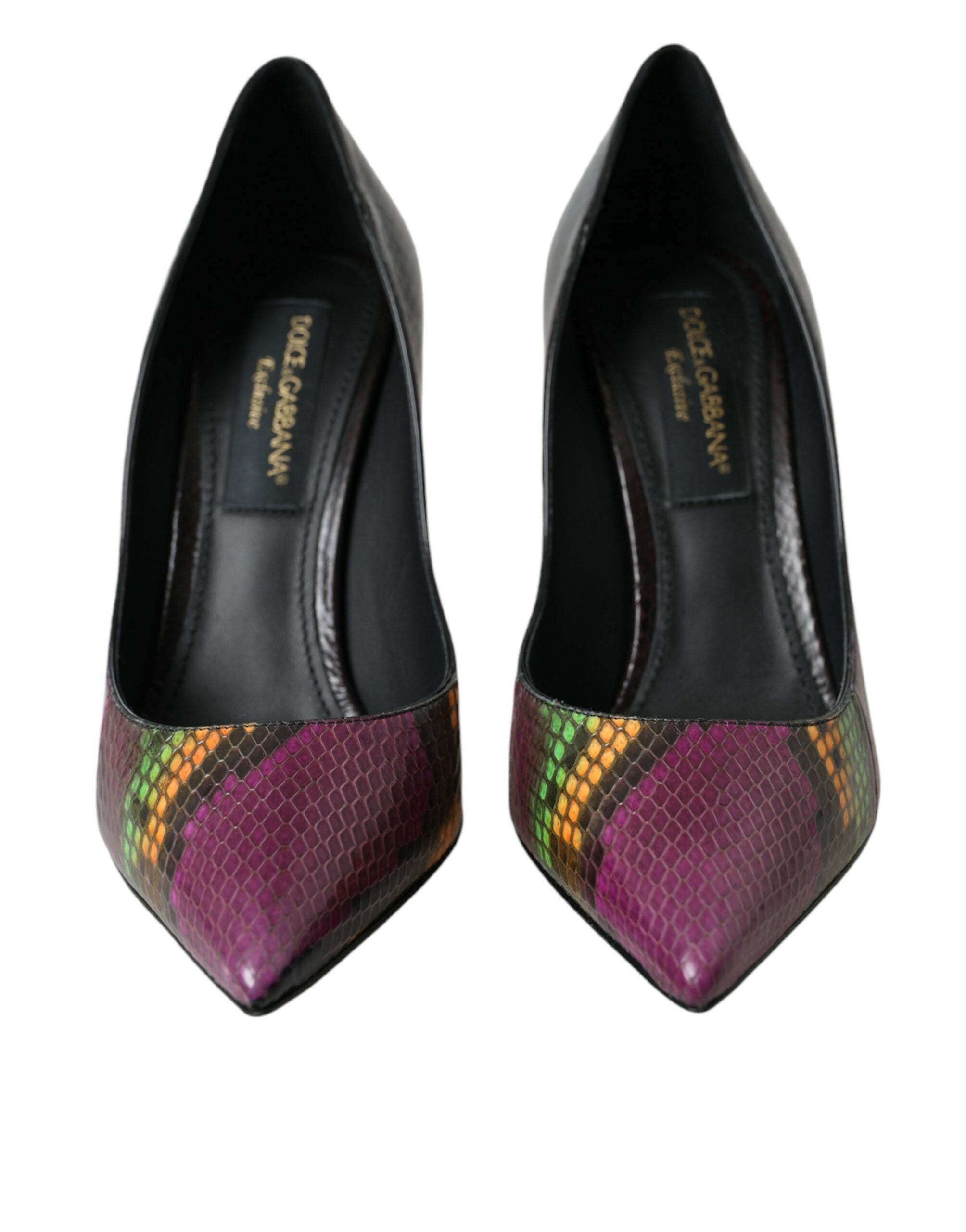 Dolce &amp; Gabbana Multicolor Exotische Leder Heels Pumps Schuhe