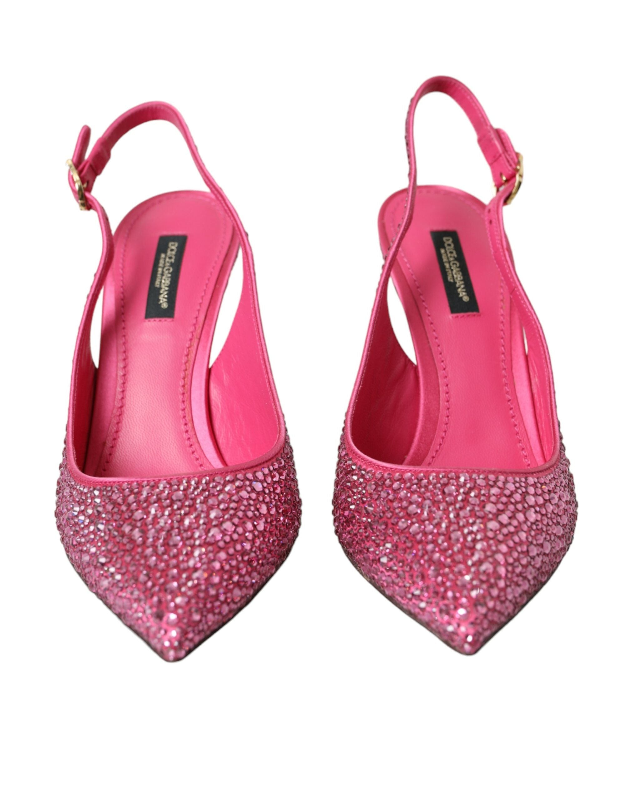 Dolce &amp; Gabbana Rosa Slingbacks Kristall Pumps Schuhe