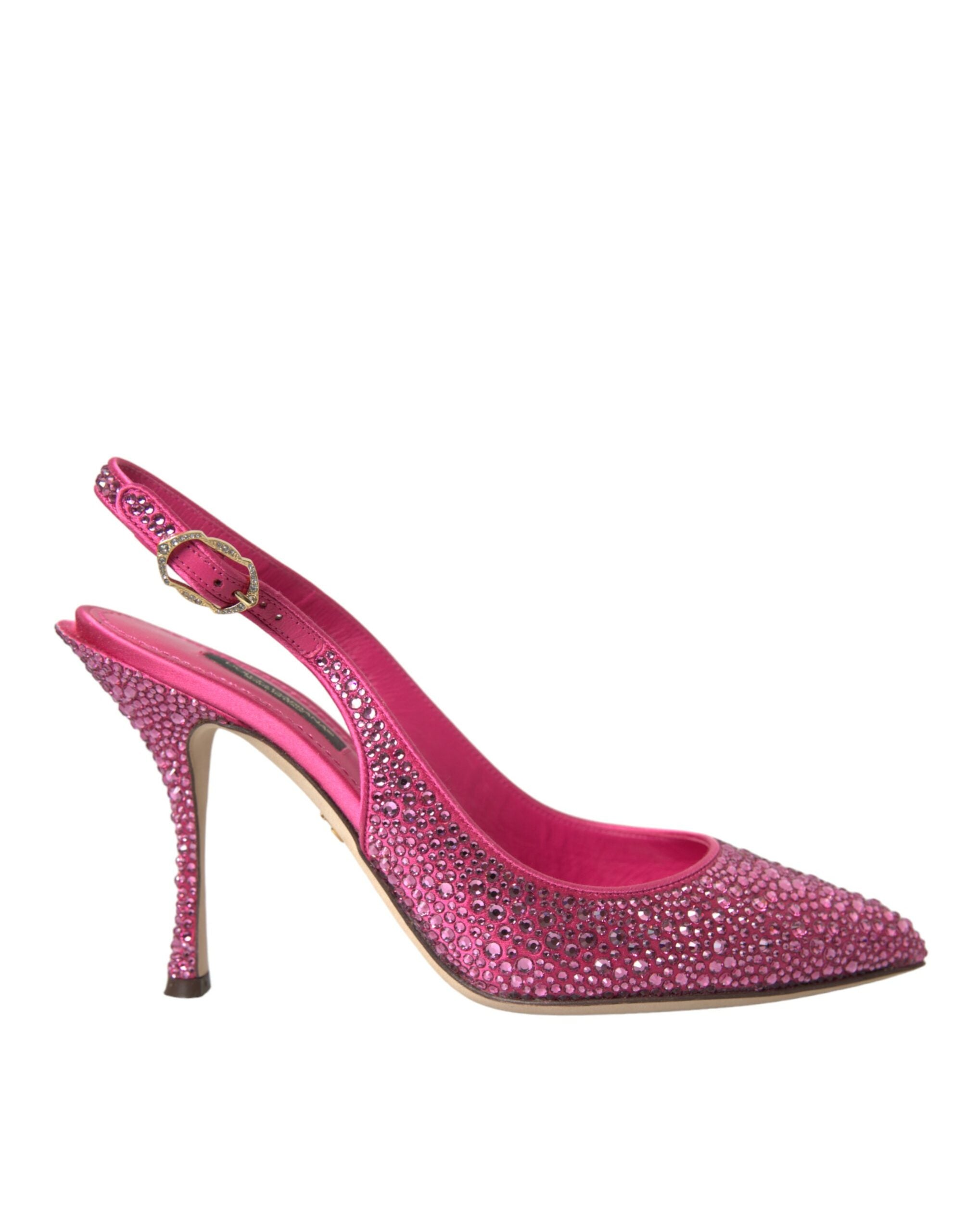 Dolce &amp; Gabbana Rosa Slingbacks Kristall Pumps Schuhe