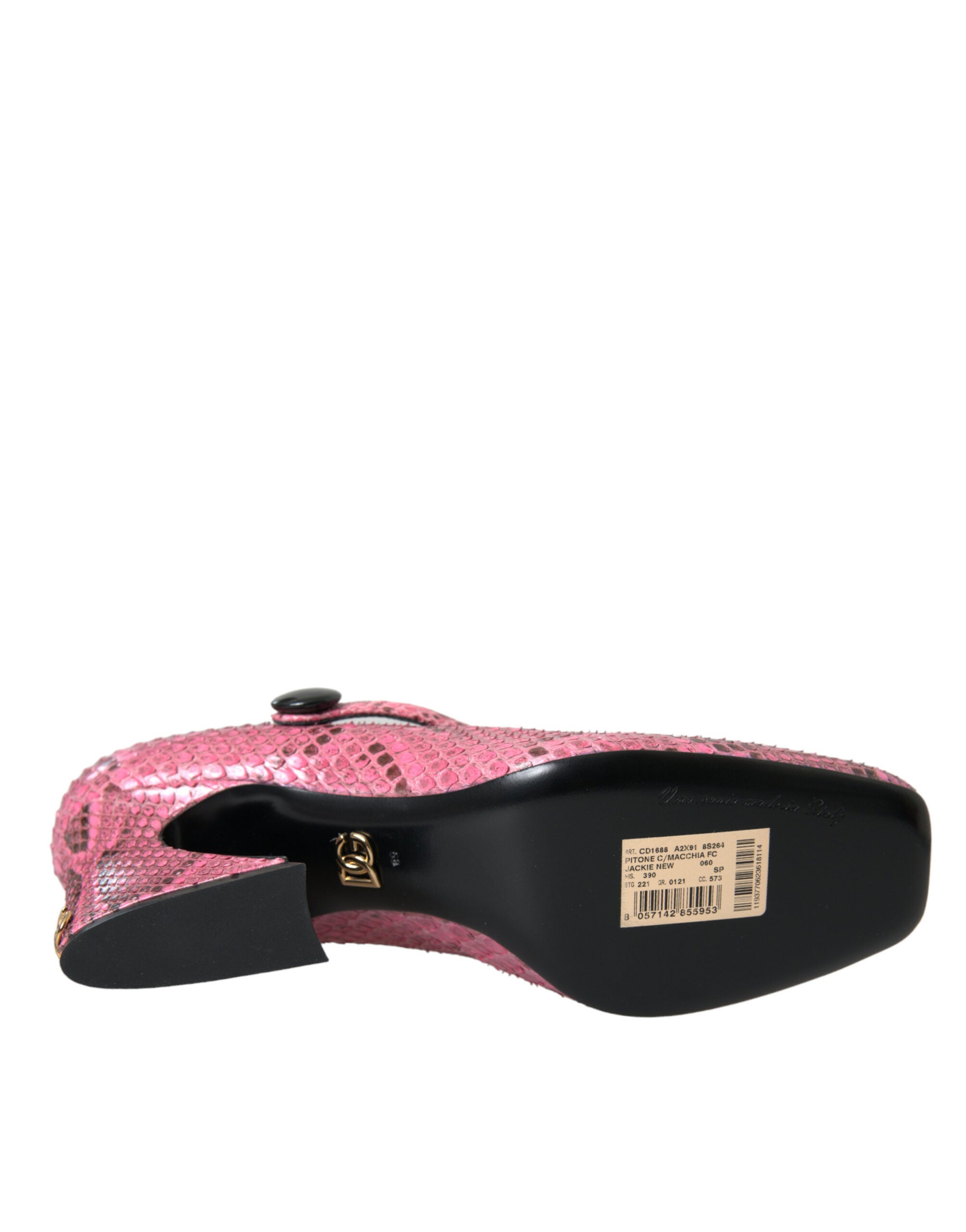 Dolce &amp; Gabbana – Mary-Jane-Absatzschuhe aus rosa Pythonleder