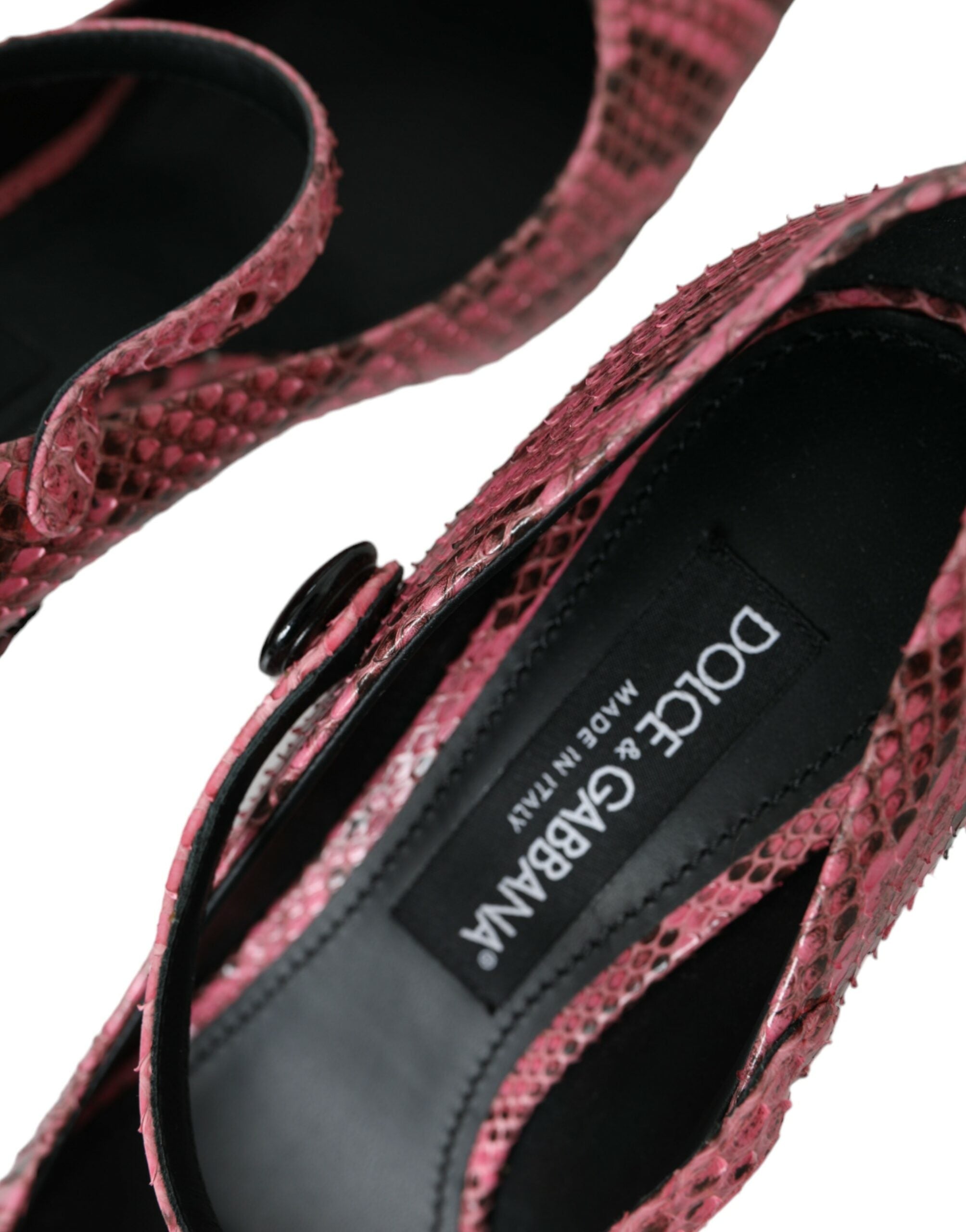 Dolce &amp; Gabbana – Mary-Jane-Absatzschuhe aus rosa Pythonleder