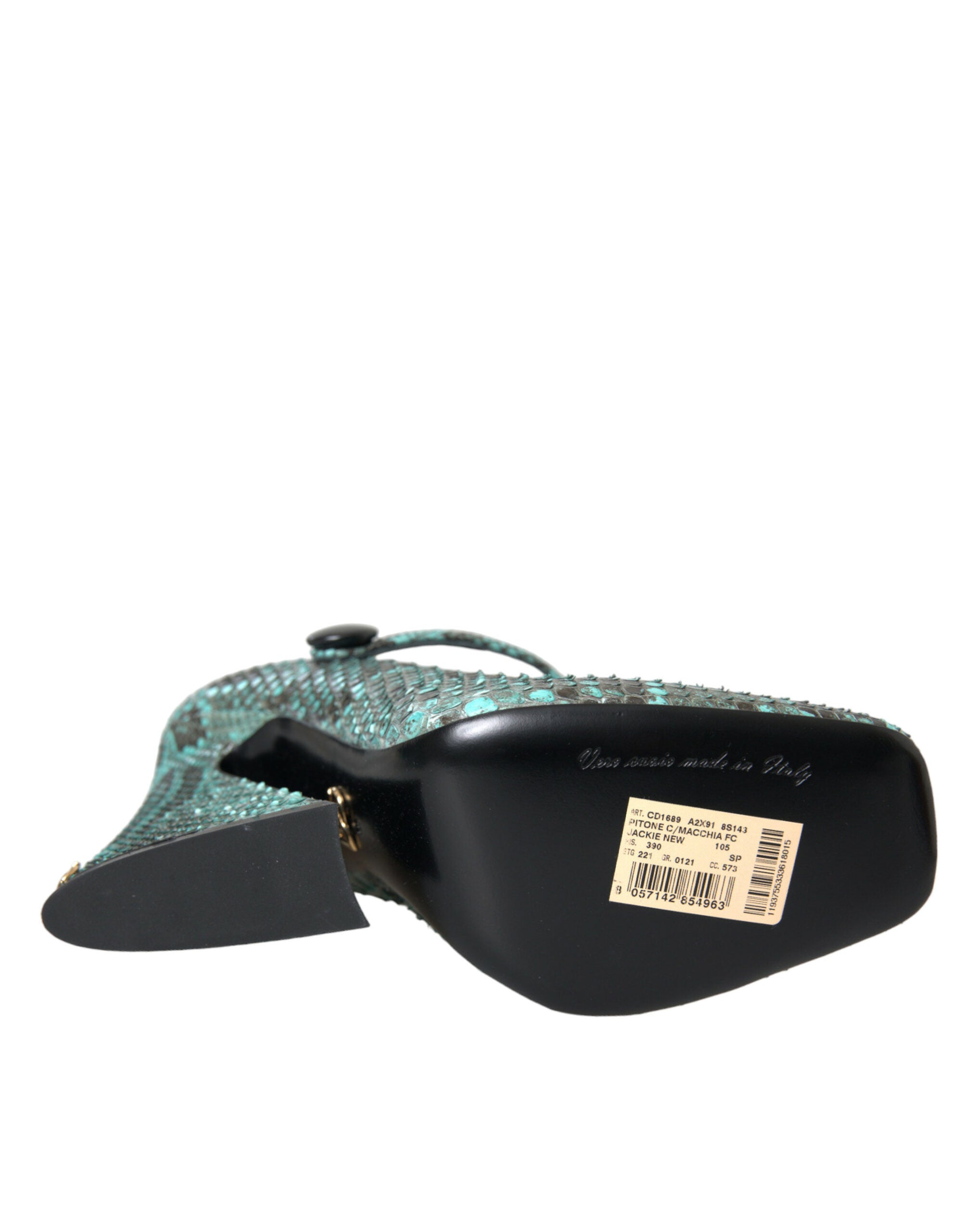 Dolce &amp; Gabbana – Mary-Jane-Pumps aus Pythonleder in Aquamarin