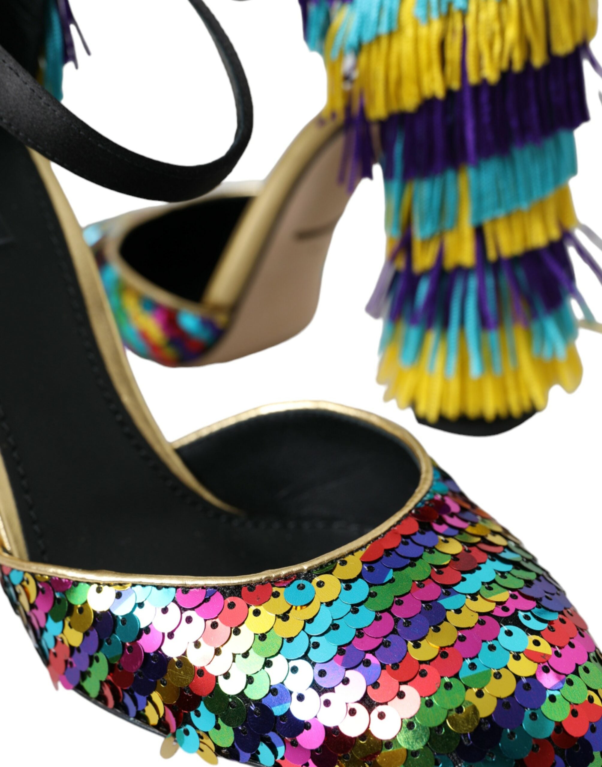Dolce &amp; Gabbana – Mary-Jane-Schuhe mit mehrfarbigen Pailletten und Kristallen